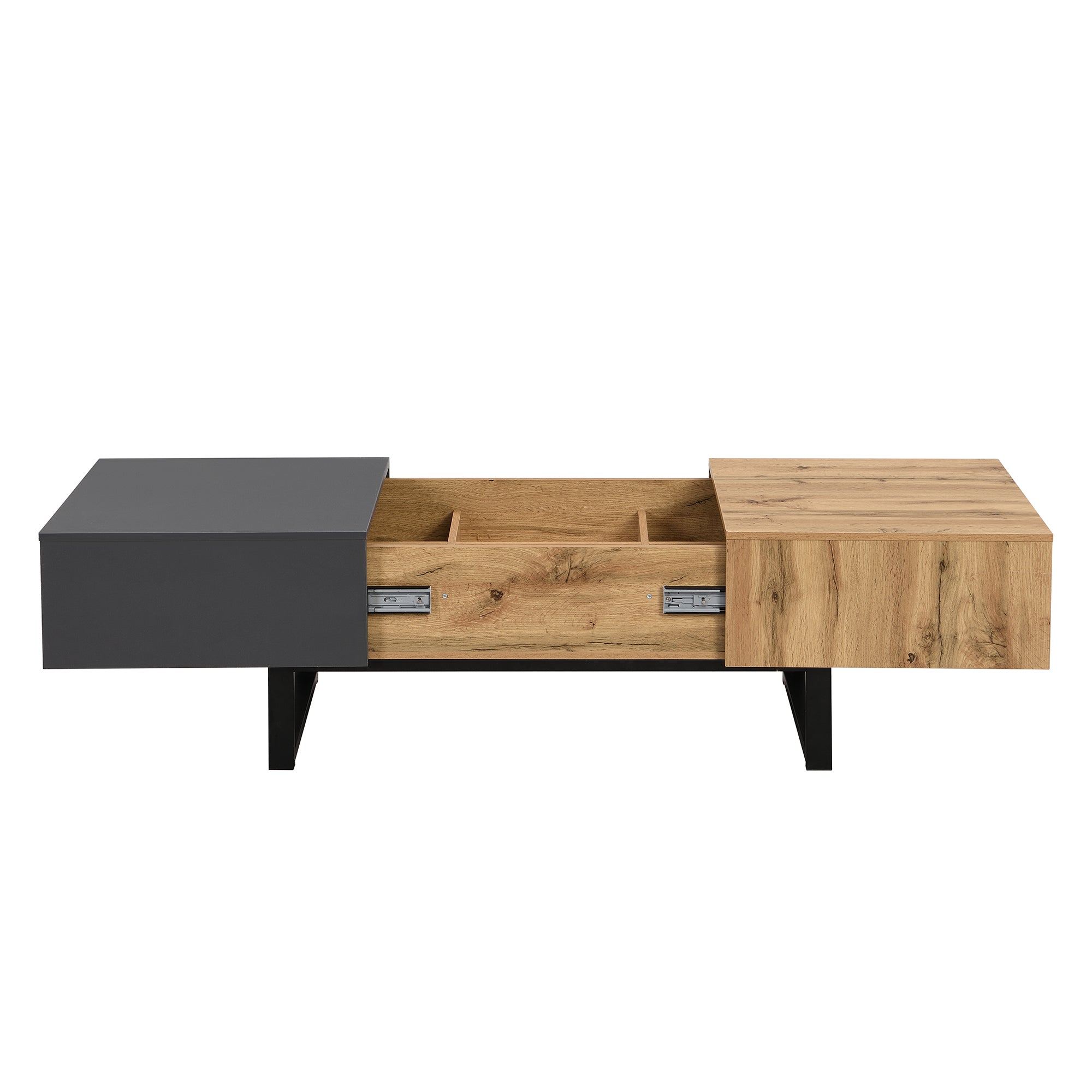 Logidon Salontafel met verschuifbare opbergruimte 155x55x22 cm