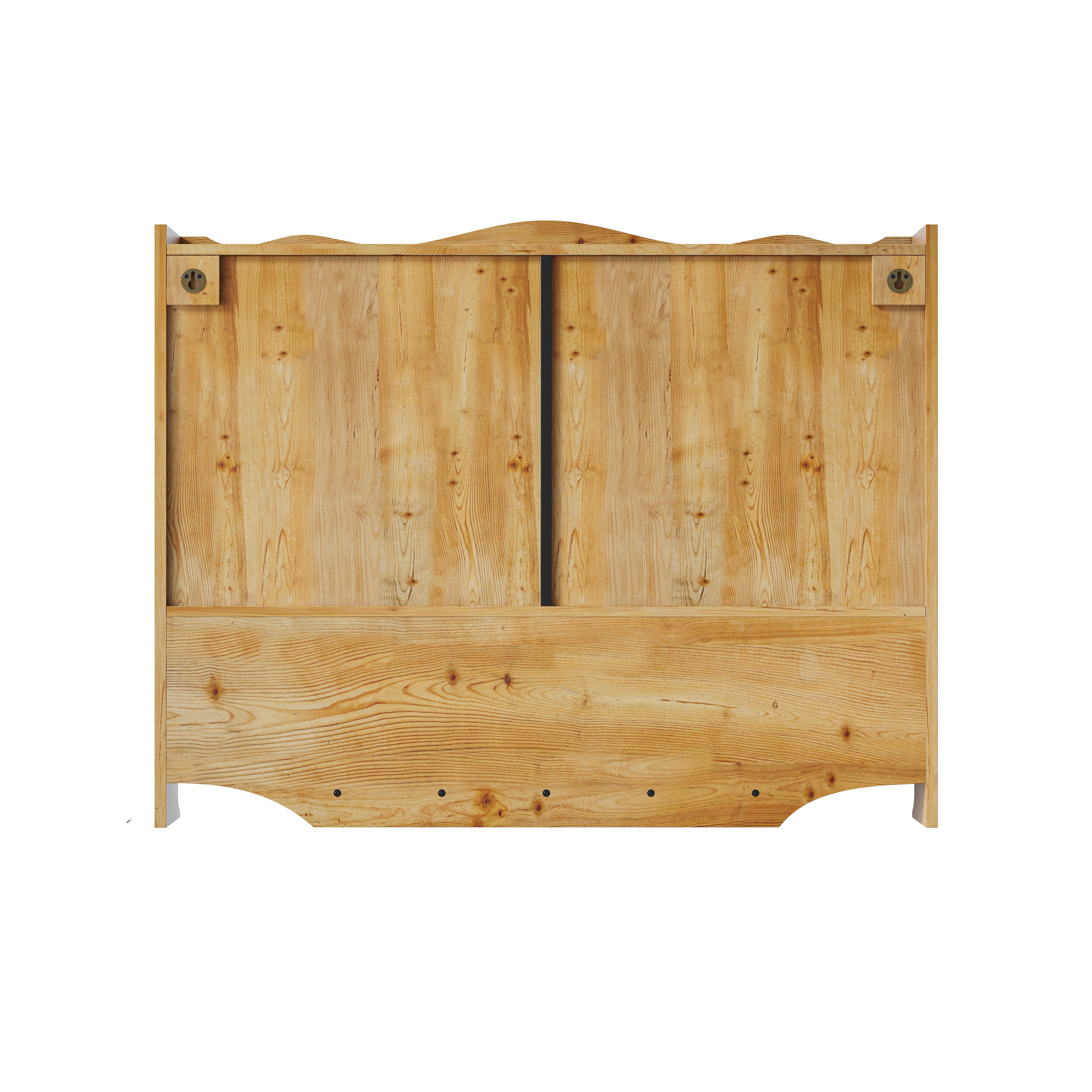 Logidon Retro wanddoos 100cm 4 deuren 2 niveaus open haken naturel hout