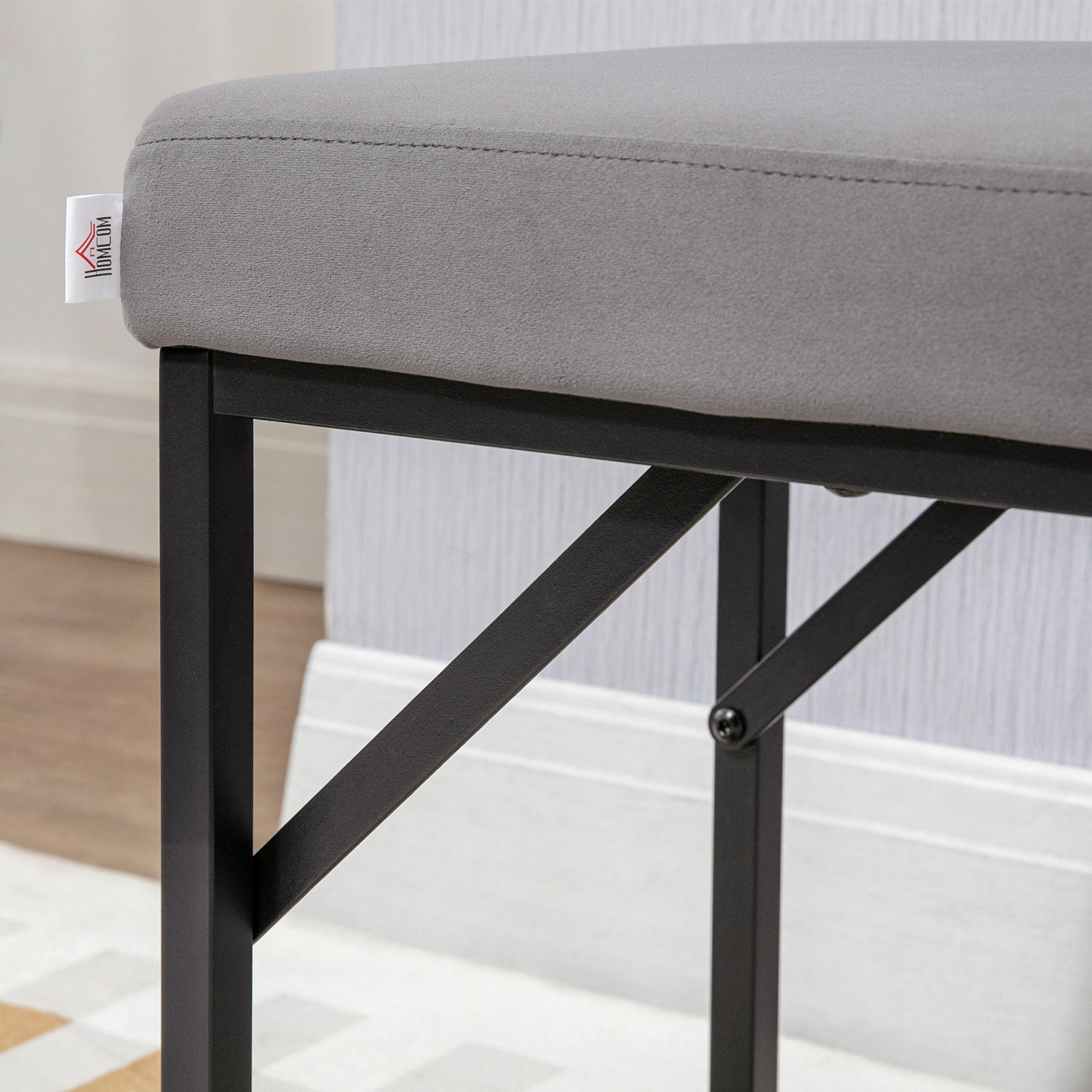 Logidon gestoffeerde bank fluweellook donkergrijs 100x35x47 cm