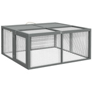 Logidon Konijnenhok Houten Opvouwbare Buitenren Naturel 110x105x50 cm