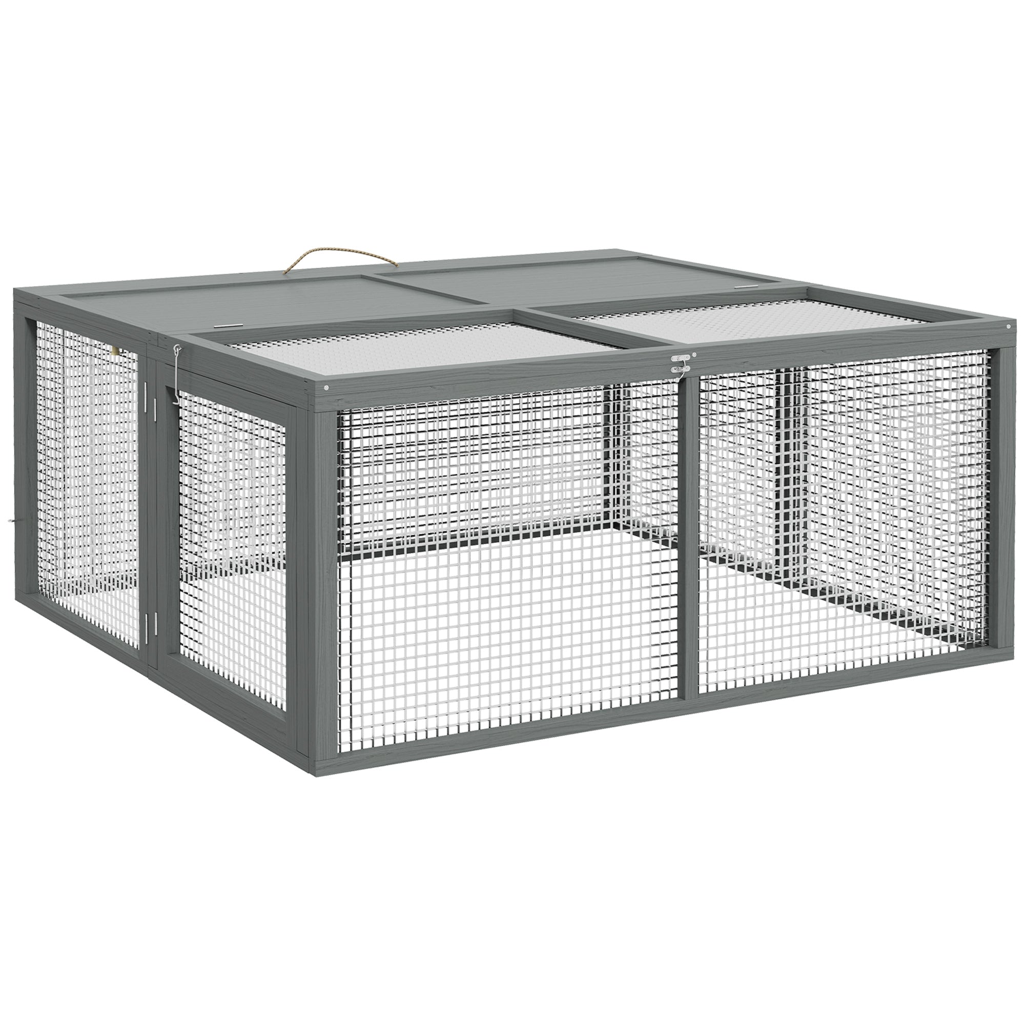 Logidon Konijnenhok Houten Opvouwbare Buitenren Naturel 110x105x50 cm