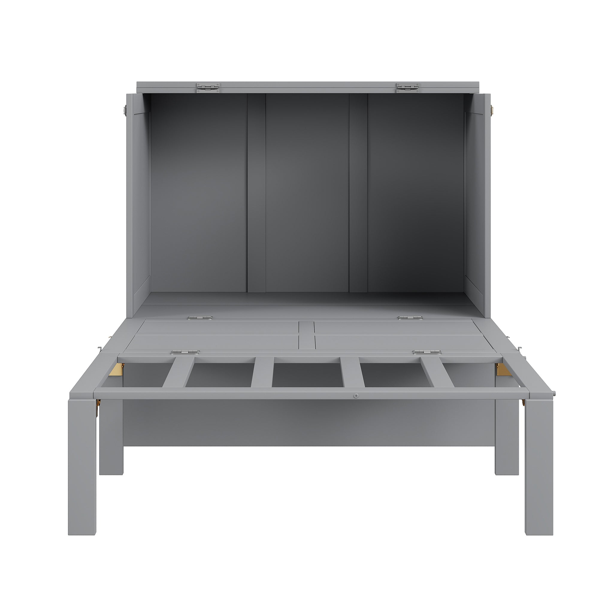 Logidon Murphy bed 90x200 grijs verticaal opklapbed met lattenbodem