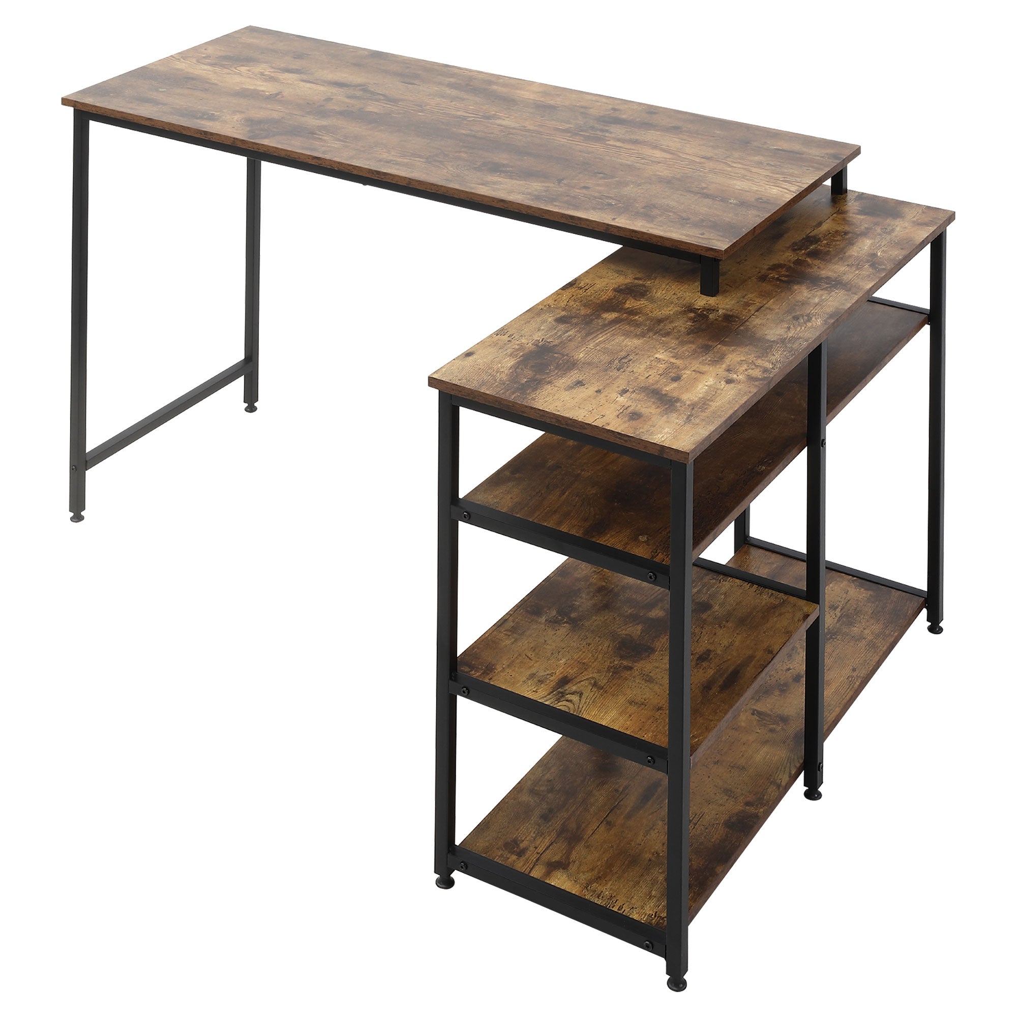 Logidon Corner Desk L-Shape PC Table 135x90x79 cm Rustic Brown