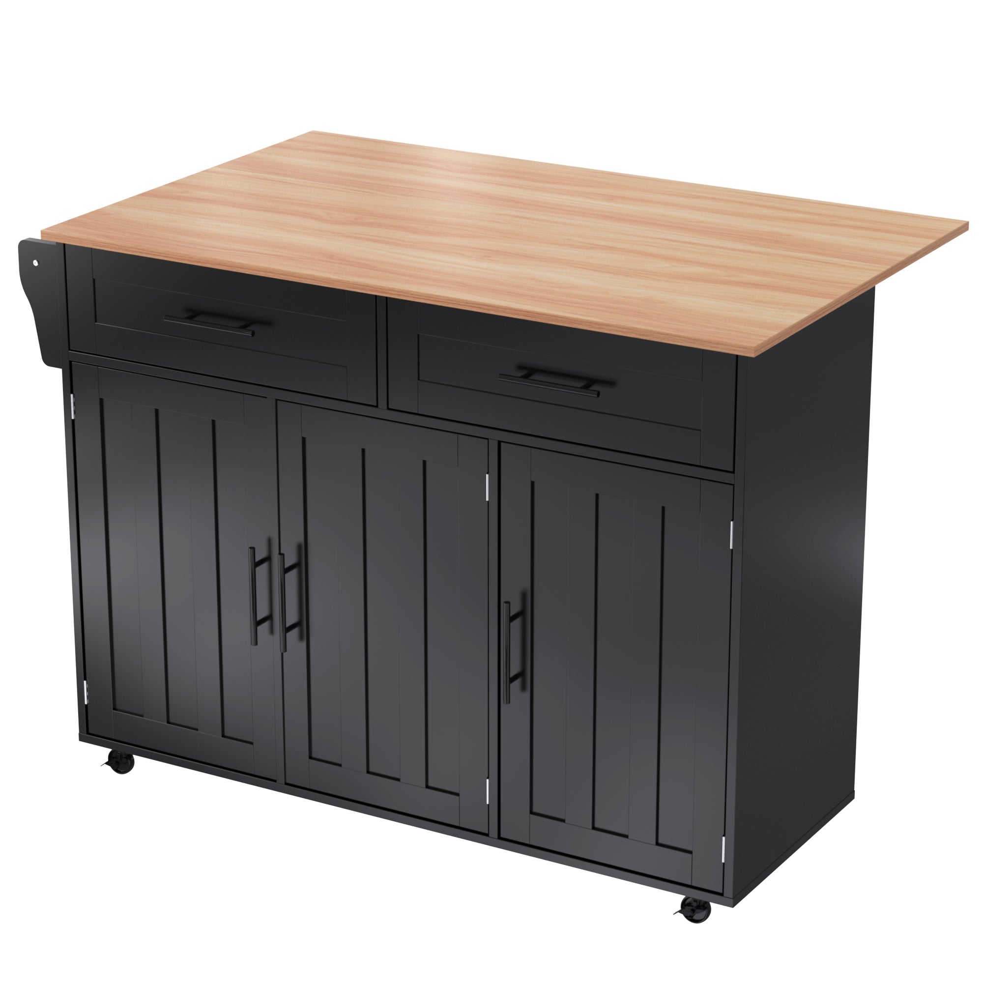 Logidon dining room trolley black 129x46x91.5 cm folding worktop