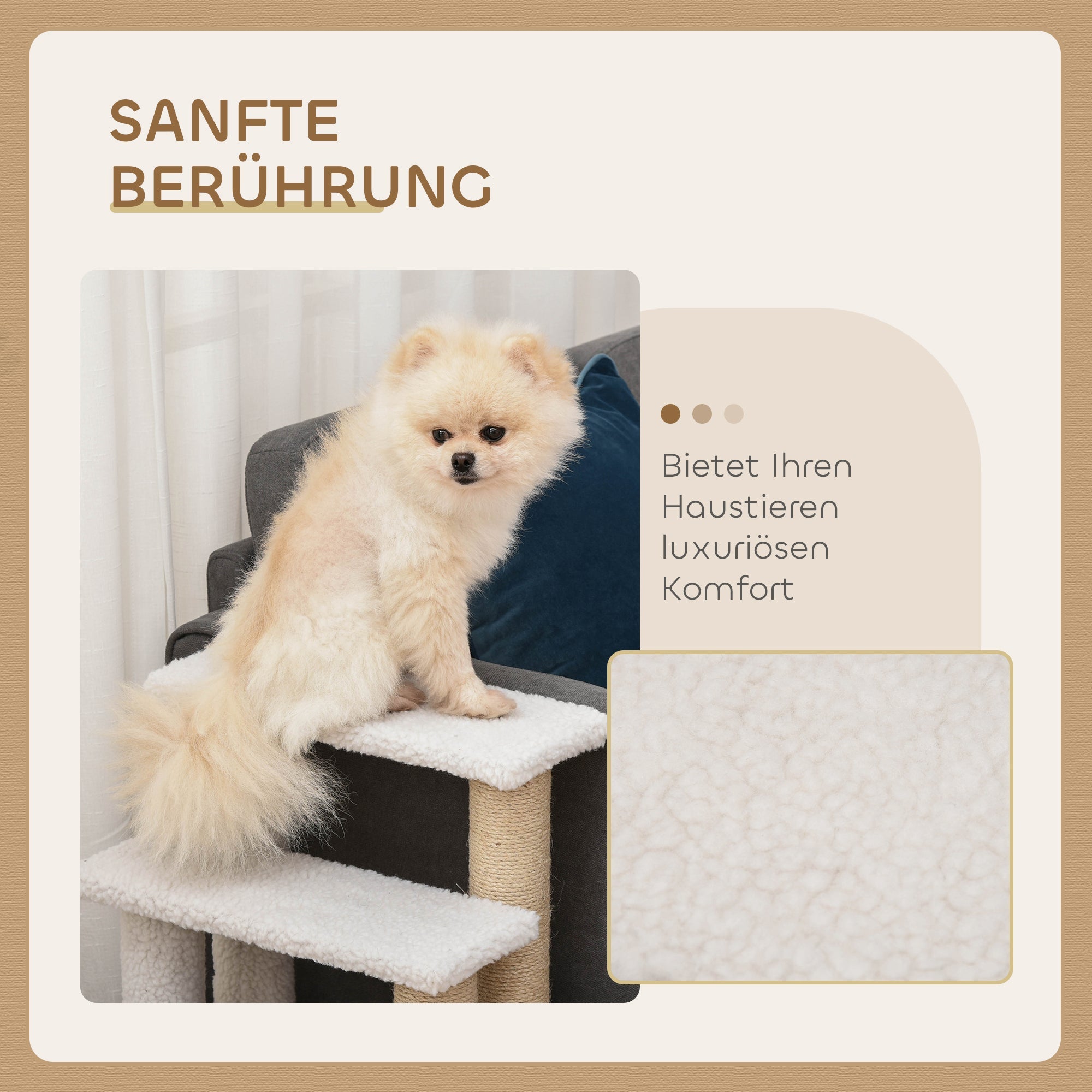 Logidon Dierentrap 4 treden Wit van Multiplex 60x40x64 cm Katten en Honden