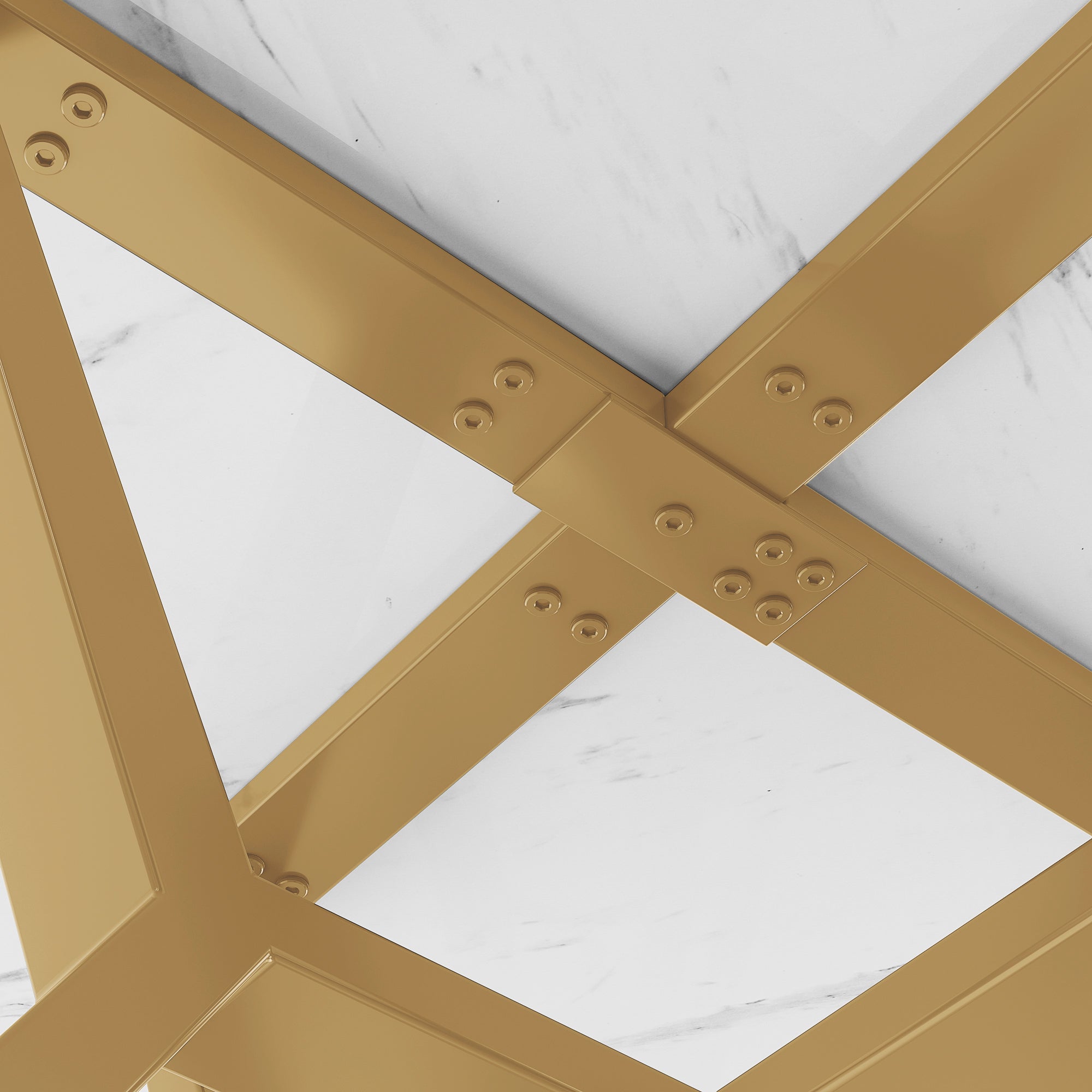 Logidon ronde eettafel marmerlook witgoud 100 cm diameter