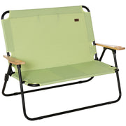 Logidon Twee opvouwbare campingstoelen met bekerhouder lichtgroen