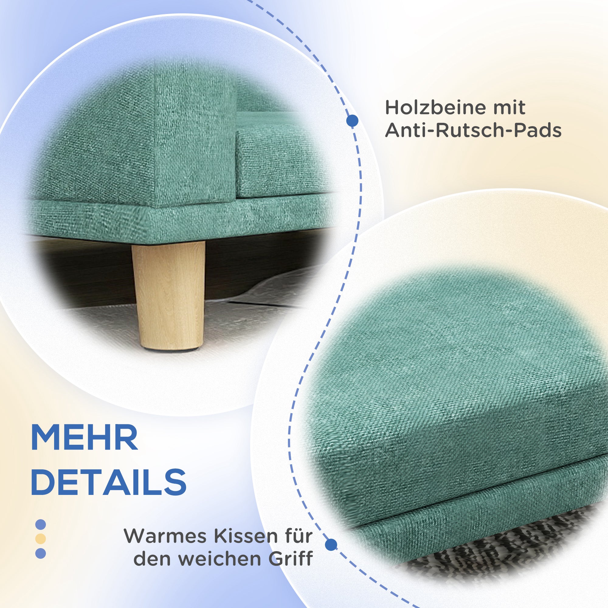 Logidon hondensofa groen 98x67x25 cm houten poten comfort