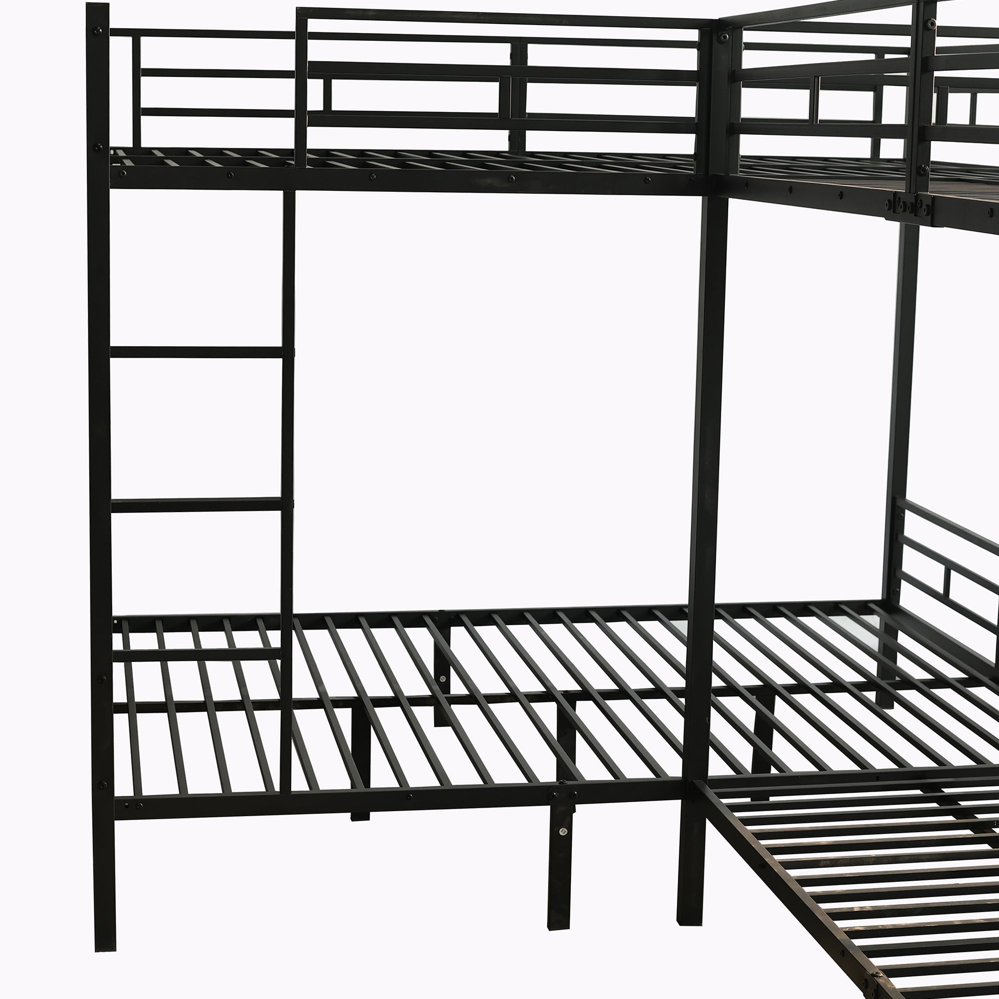 Logidon Stapelbed Metaal Zwart 90x200/140x200 Drietrapsladder