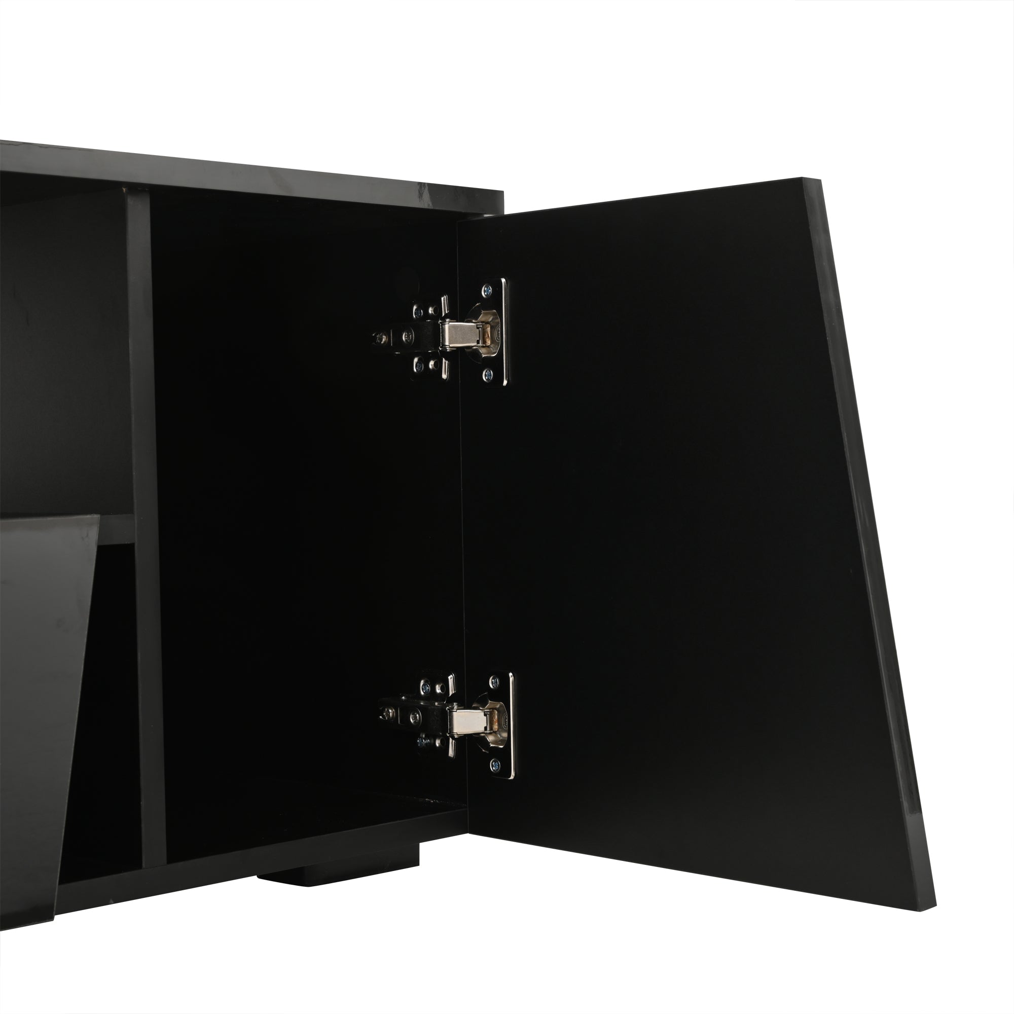 Logidon coffee table 100x50x40 cm black with LED 2 cabinets 1 drawer
