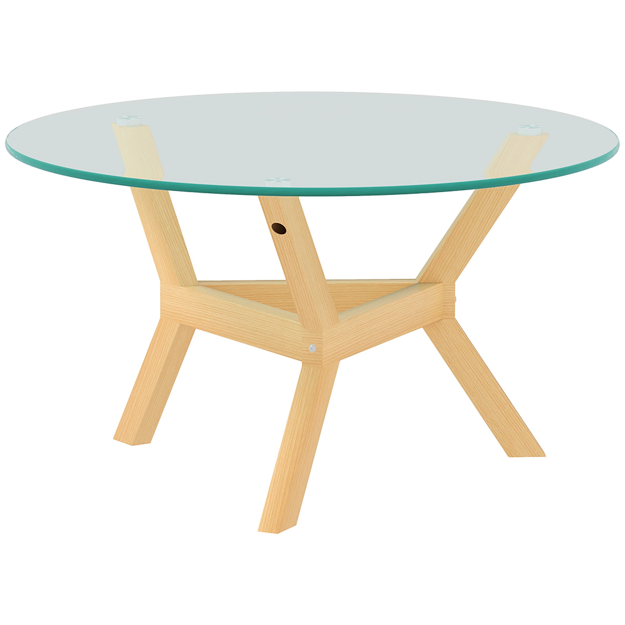 Logidon Salontafel Gehard Glas Ø80 Transparant Verstelbare Voetkussens