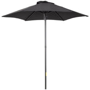 Logidon parasol Ø196 cm draaibaar klapfunctie zeshoekig zwart