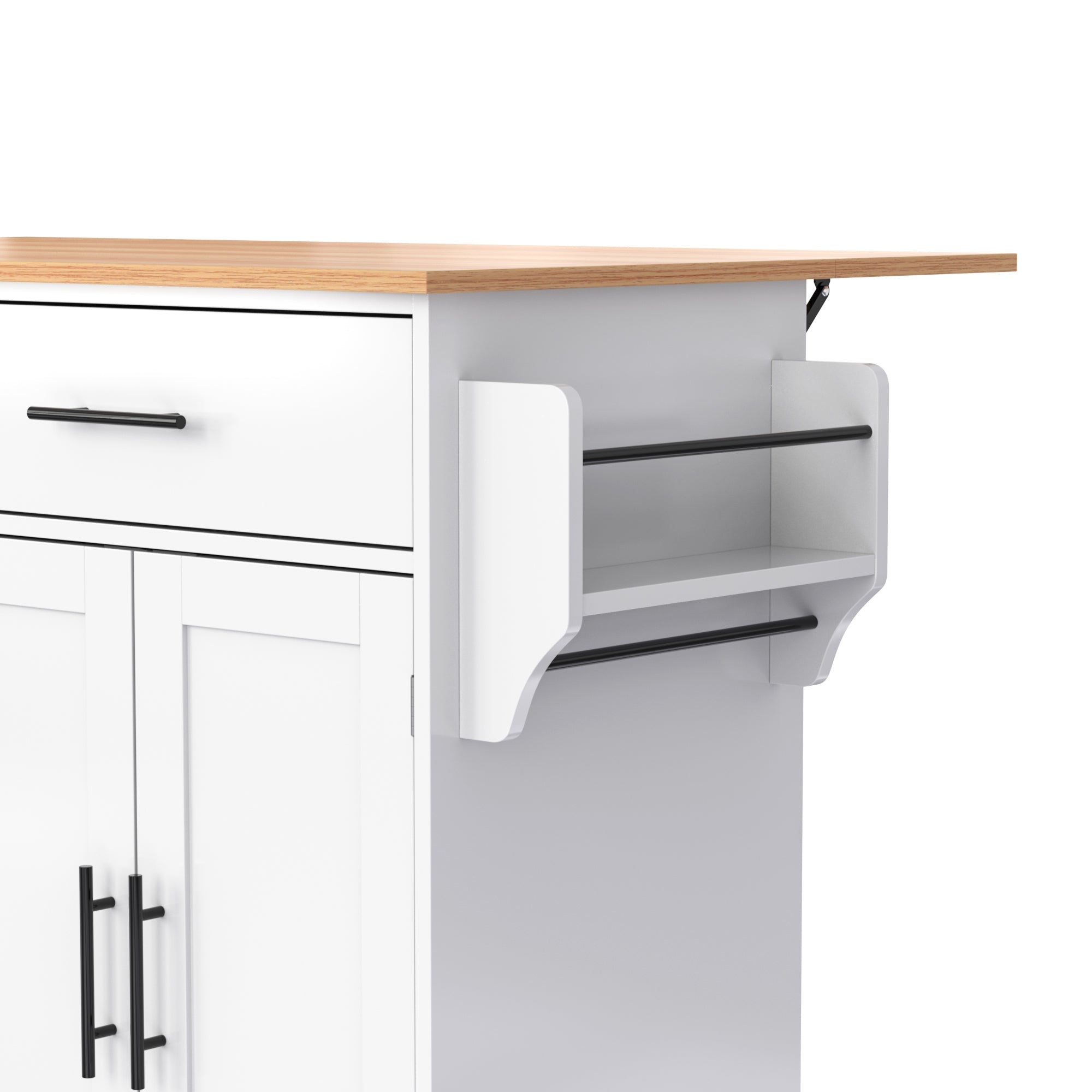 Logidon serving trolley with folding table top white 120x71x91 cm
