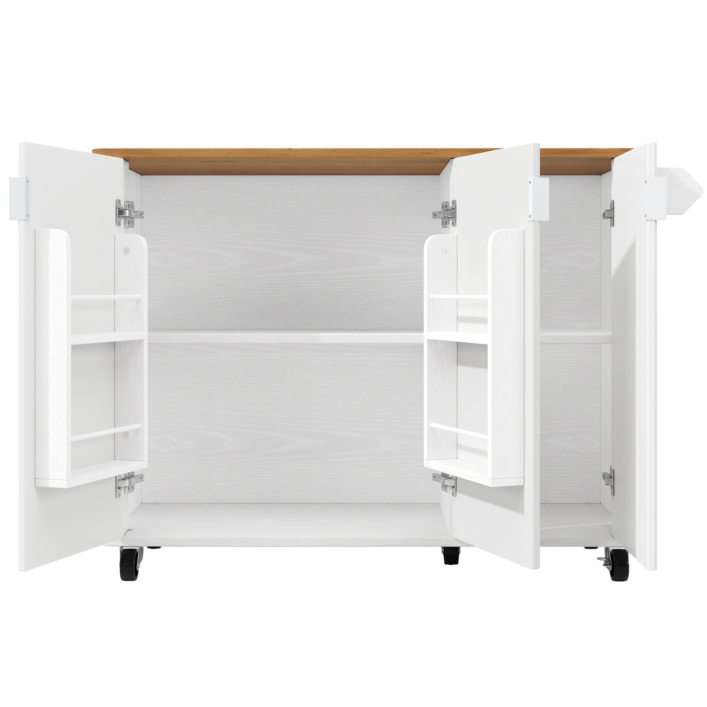 Logidon kitchen island 130x45(75)x92 cm white-black, extendable