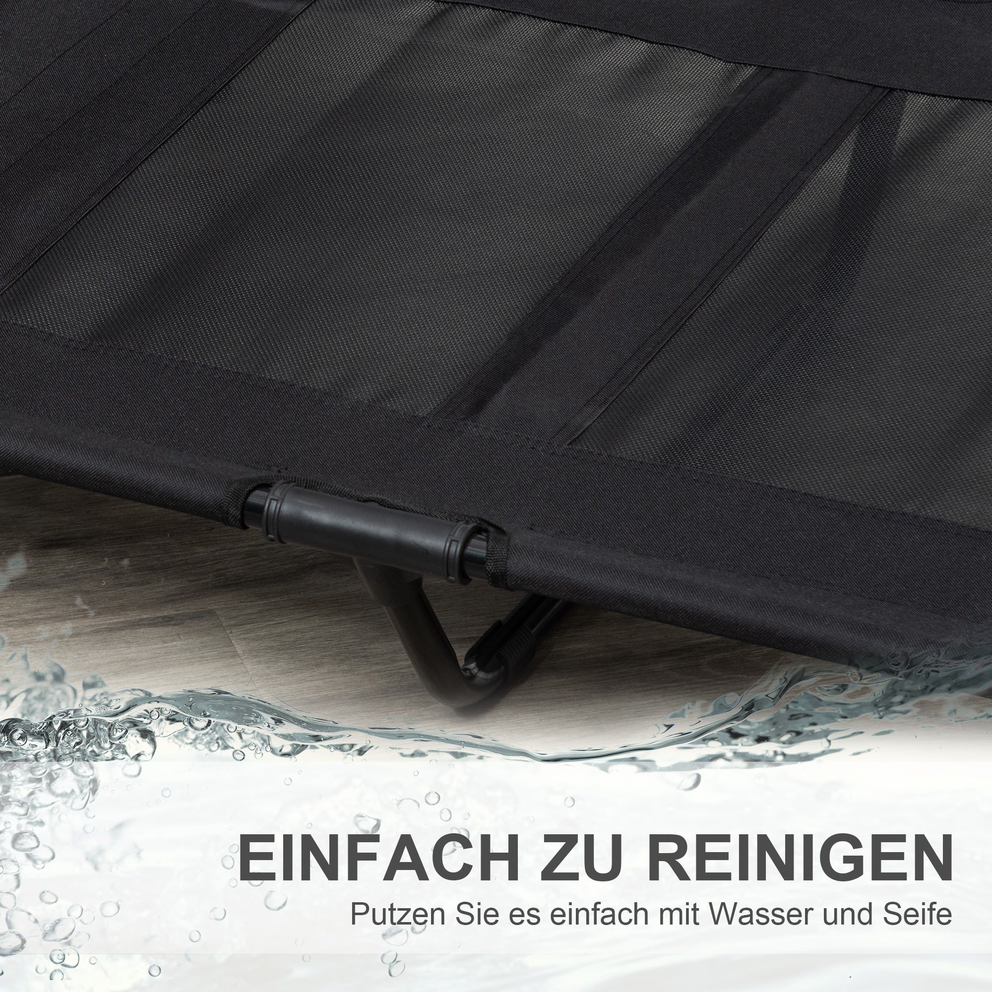 Logidon Hondenligstoel Verhoogd Outdoor Hondenmand Zwart 92x76x18 cm