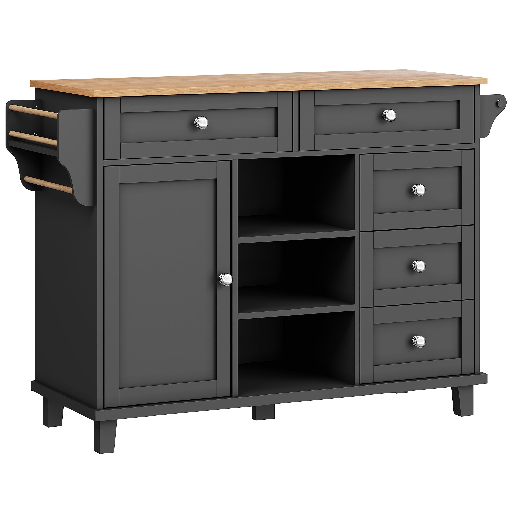 Logidon Restauratiewagen Zwart 134x46x92 cm Mobiel DualUse Design