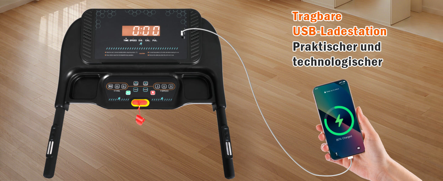 Logidon loopband voor thuis opvouwbare 14 km/u hartslagmeter
