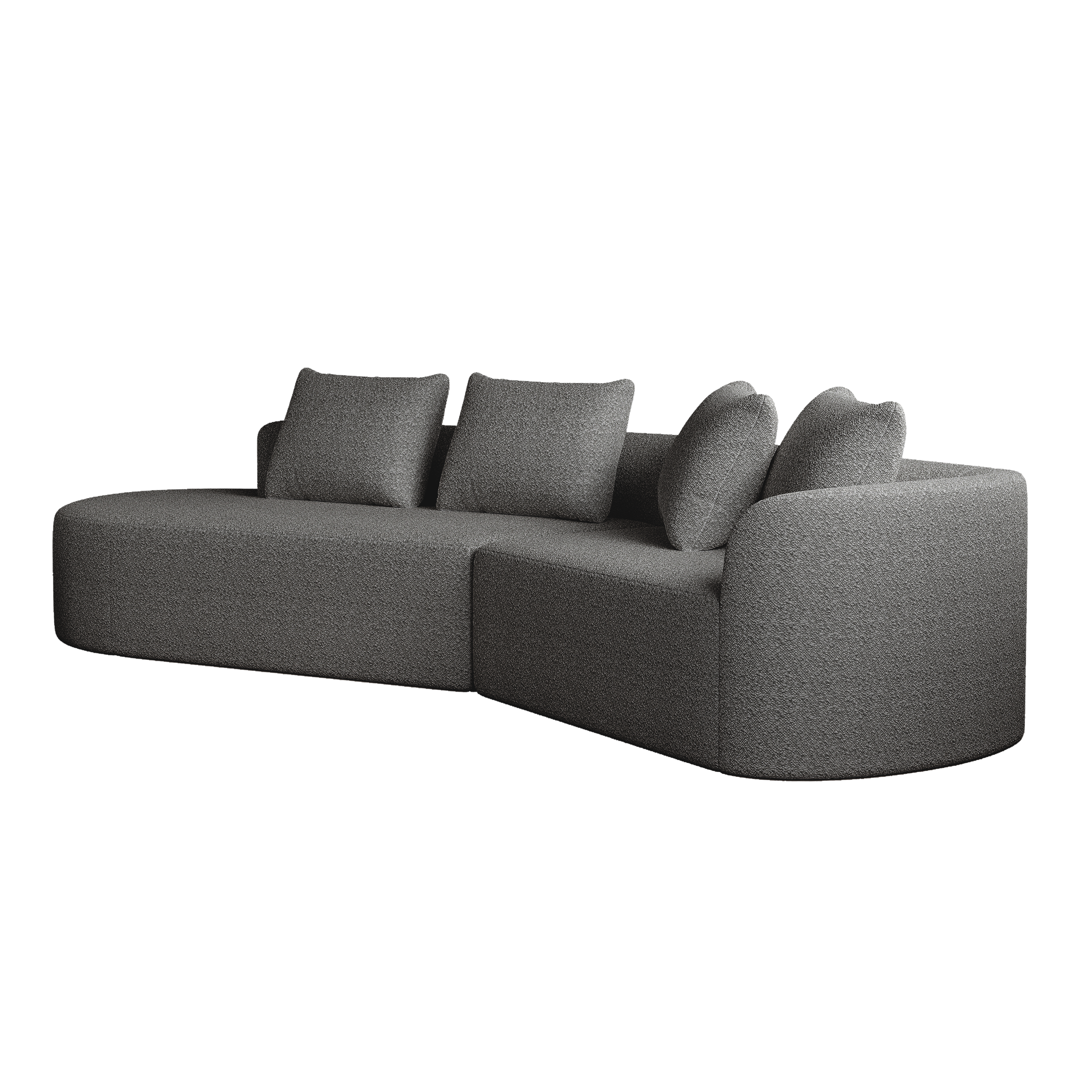 Logidon Chenille Hoekbank Grijs Fluweel XXL Modern 4-zits design
