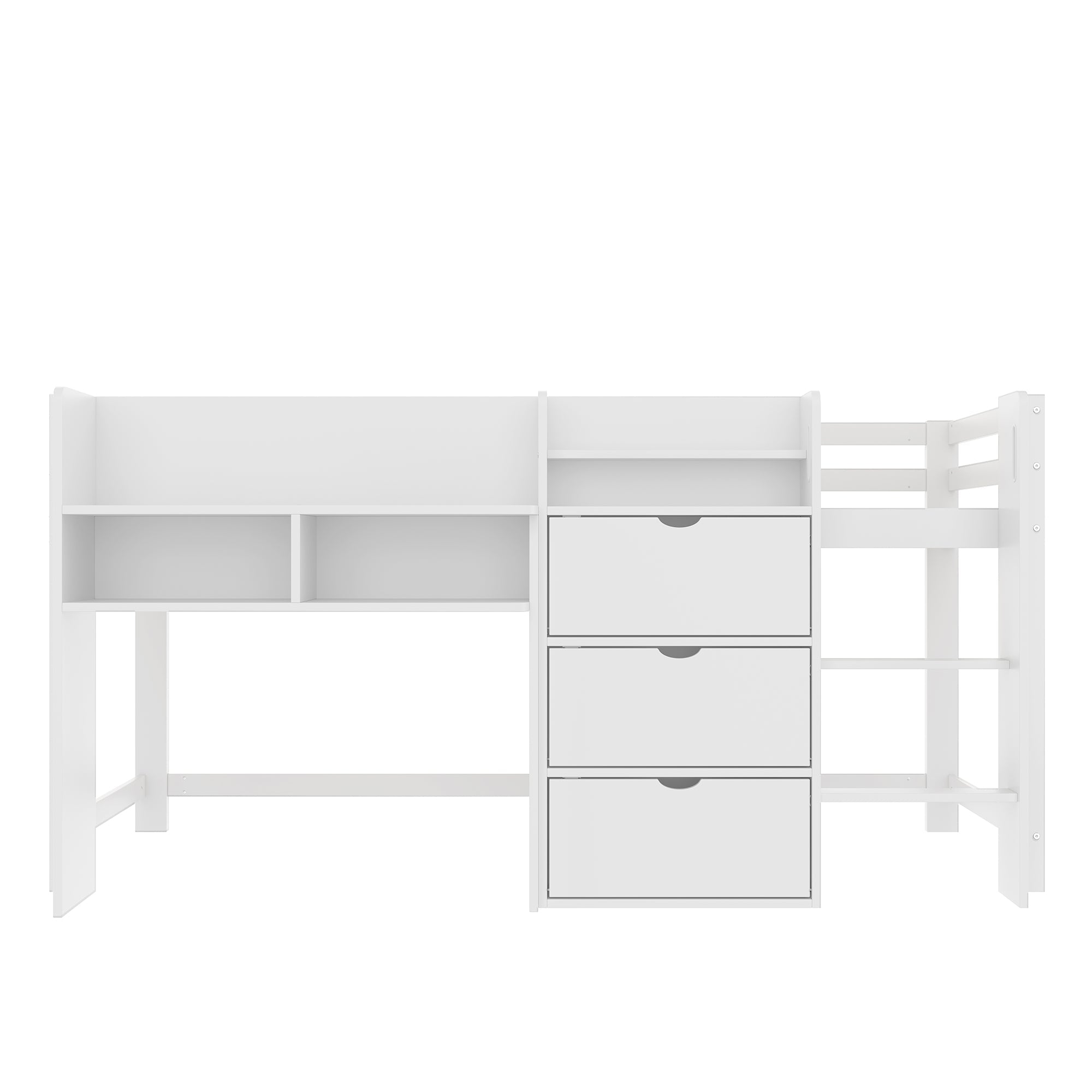 Logidon halfhoogslaper 90x200 cm wit opbergruimte entertainment