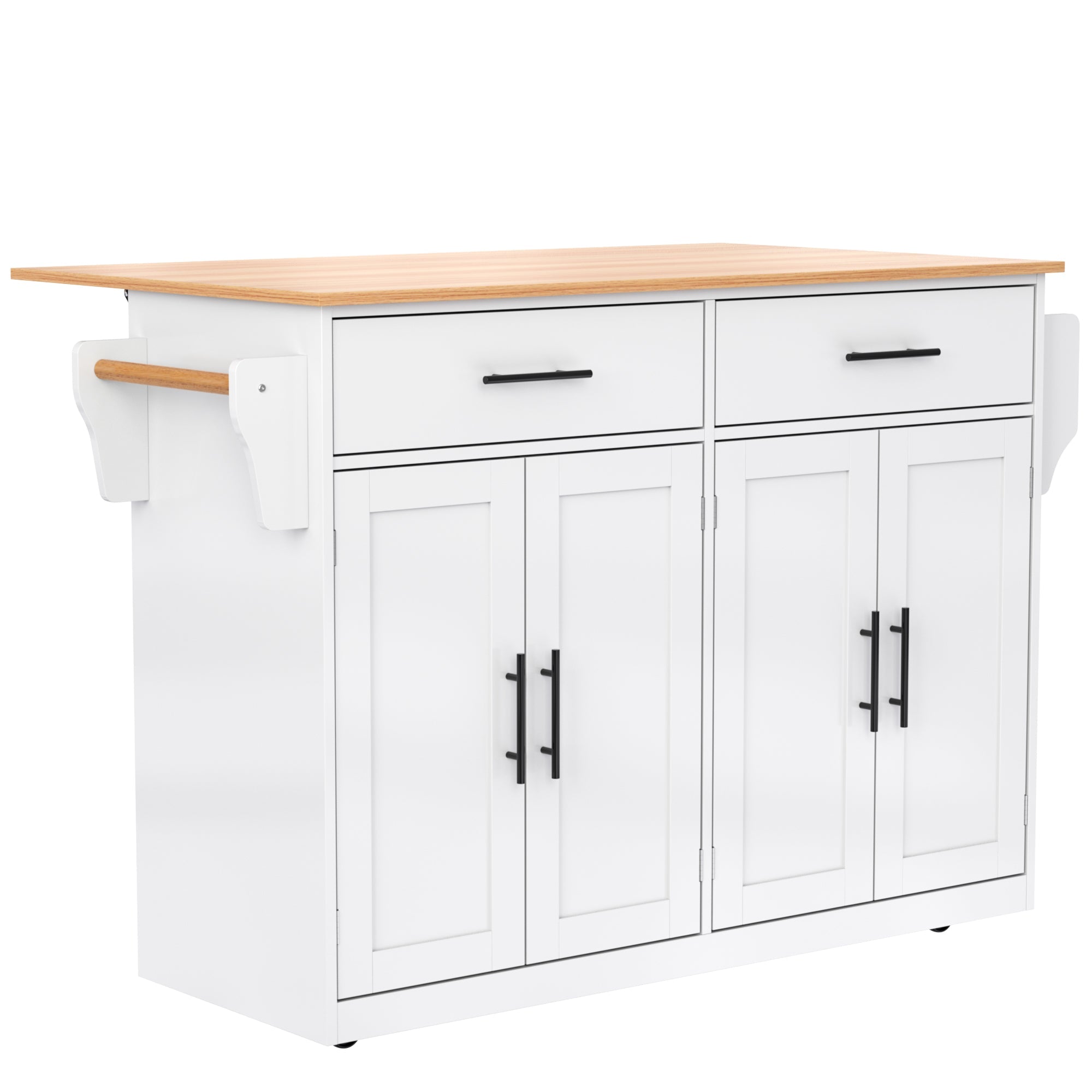 Logidon serving trolley with folding table top white 120x71x91 cm