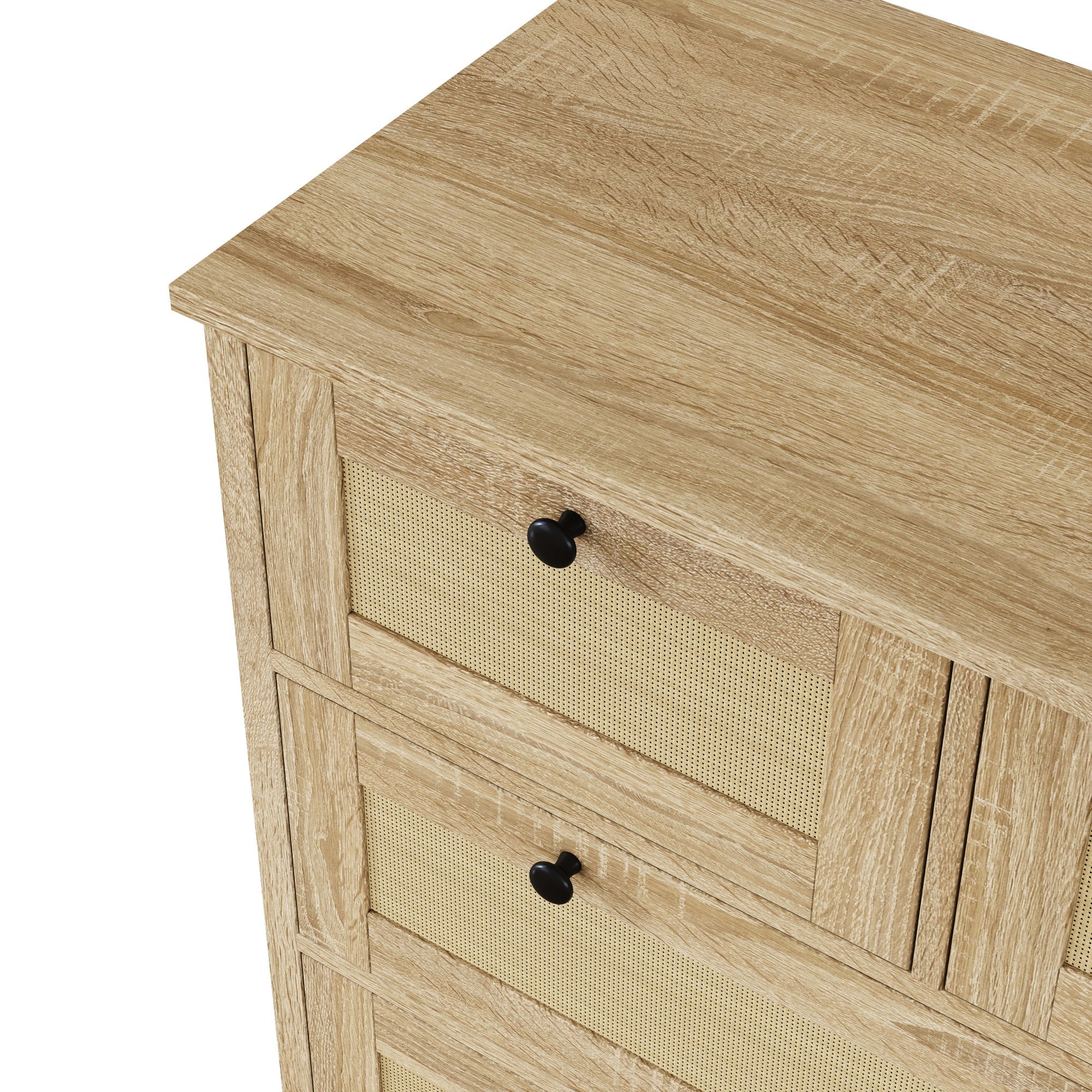 Logidon ladekast met 4 lades en rotan front naturel 80x40x80 cm