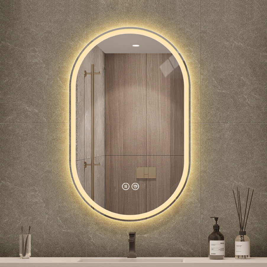 Logidon LED badkamerspiegel 60x90cm ovaal frameloos condensvrij