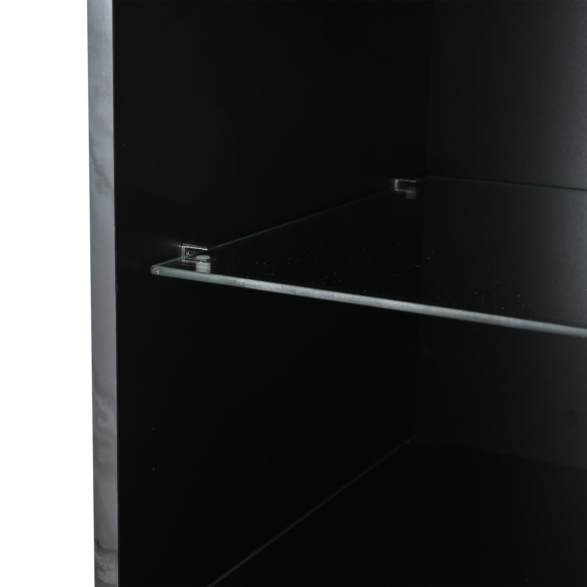 Logidon zwarte hoogglans glazen vitrine 55 x 38 x 170 cm LED-verlichting