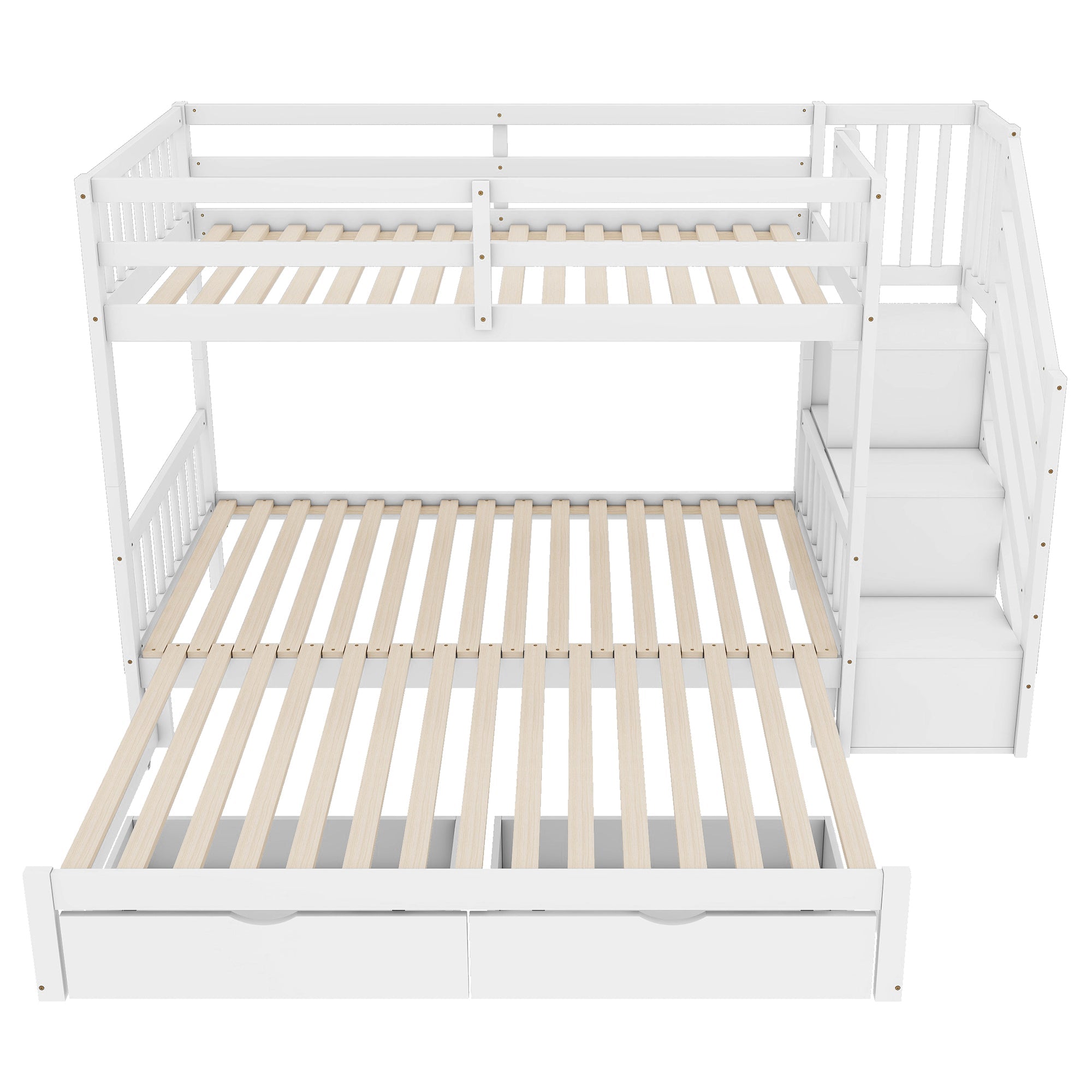Logidon stapelbed 90x200 wit met uitschuifbaar bed 2 lades