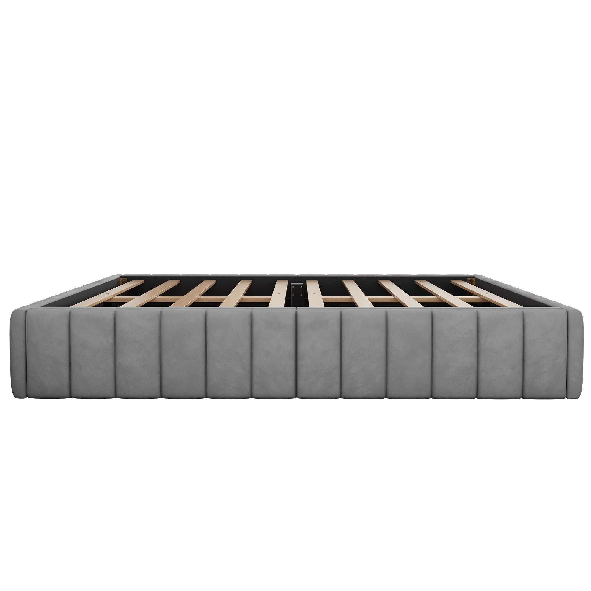 Logidon gestoffeerd bed 140 x 200 cm grijs met lattenbodem designbed