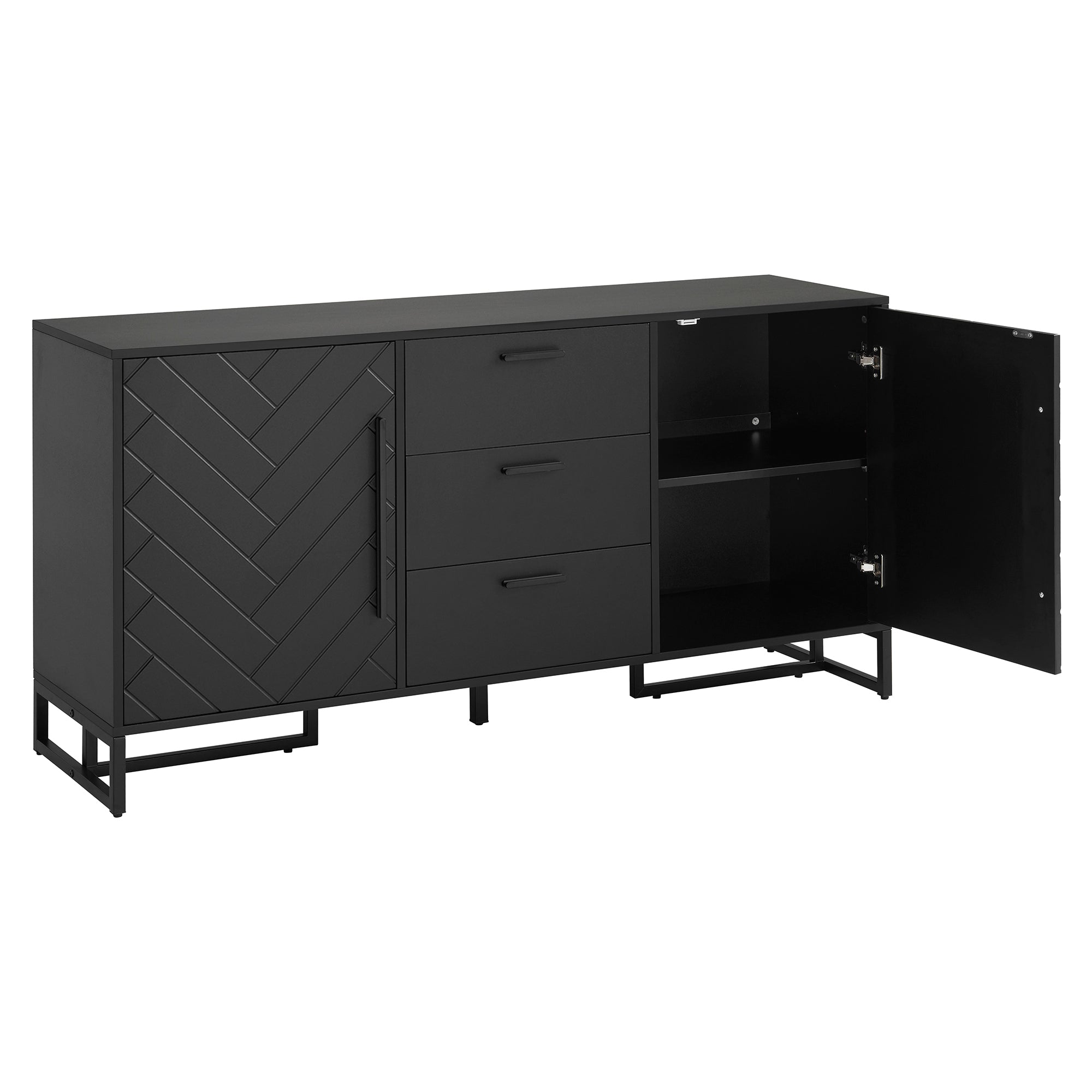 Logidon dressoir met visgraatmotief, 2 deuren en 3 lades