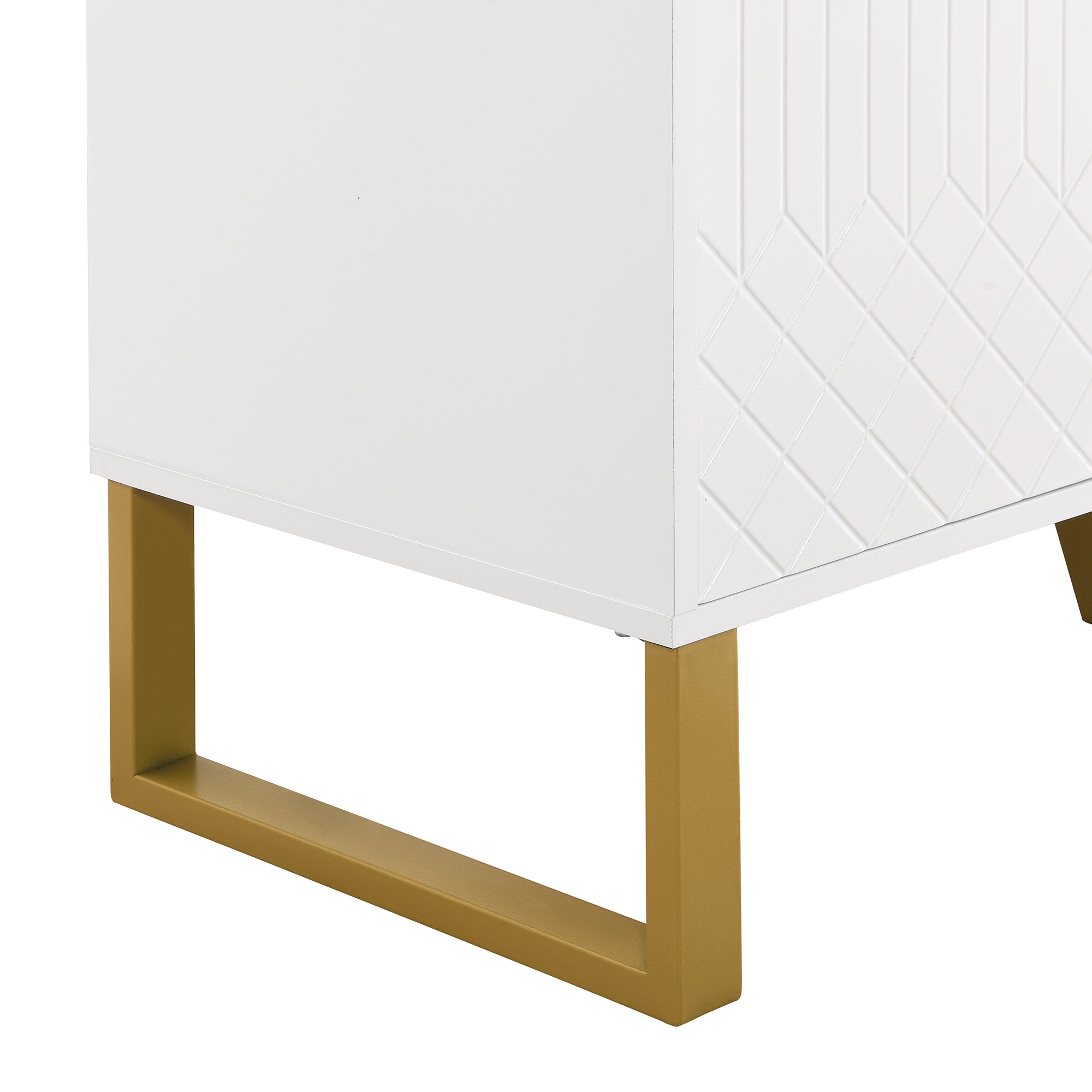 Logidon hoogglans dressoir wit 4 deuren geometrisch ontwerp 140x40x80