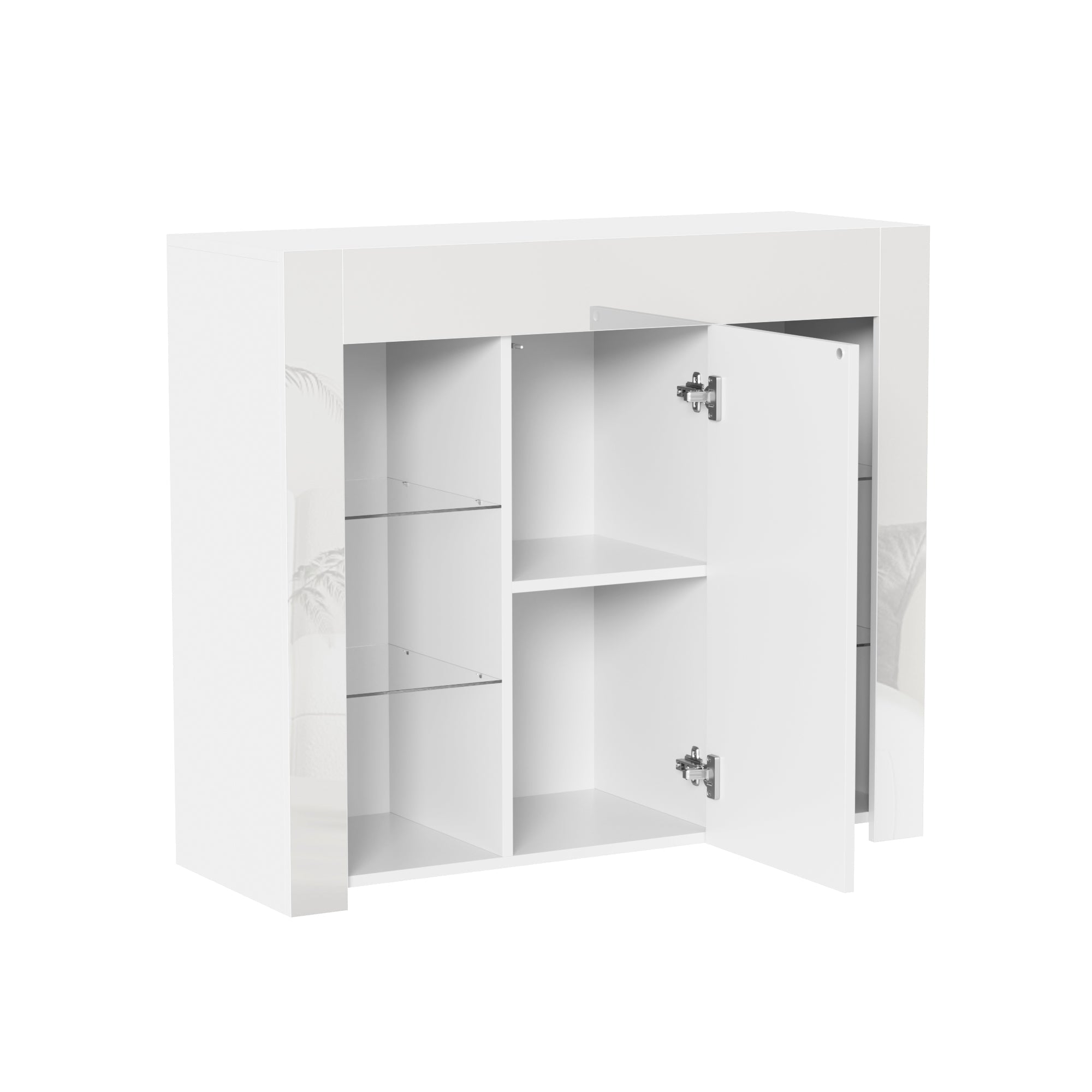 Logidon Modern Wit Buffet Hoogglans Glazen Frontplanken 95x35x83 cm