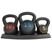 Logidon Kettlebell Set 5 10 15 LB with non-slip handle for home