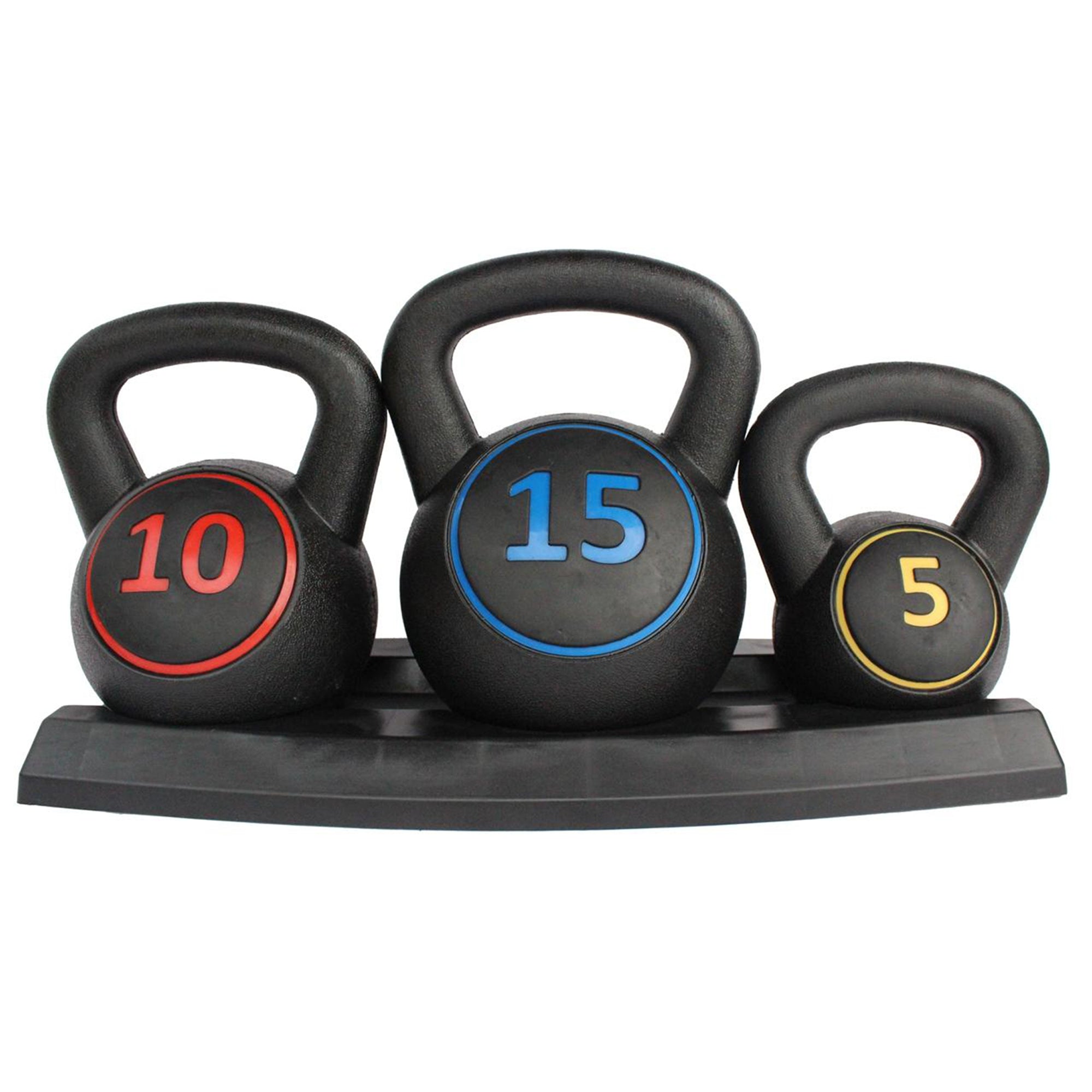 Logidon Kettlebell Set 5 10 15 LB with non-slip handle for home