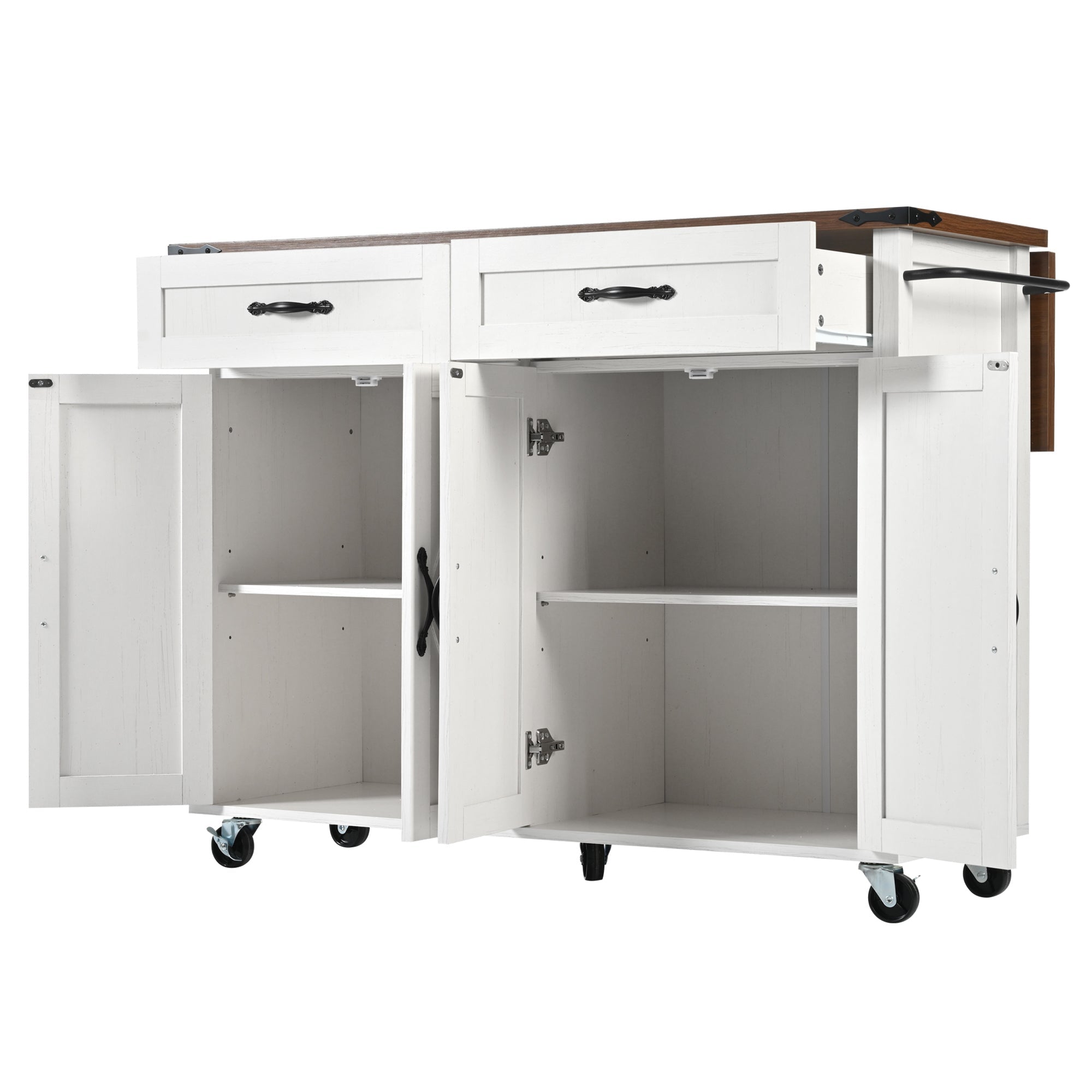 Logidon Kitchen Island With Extendable Worksheet Beige On Wheels