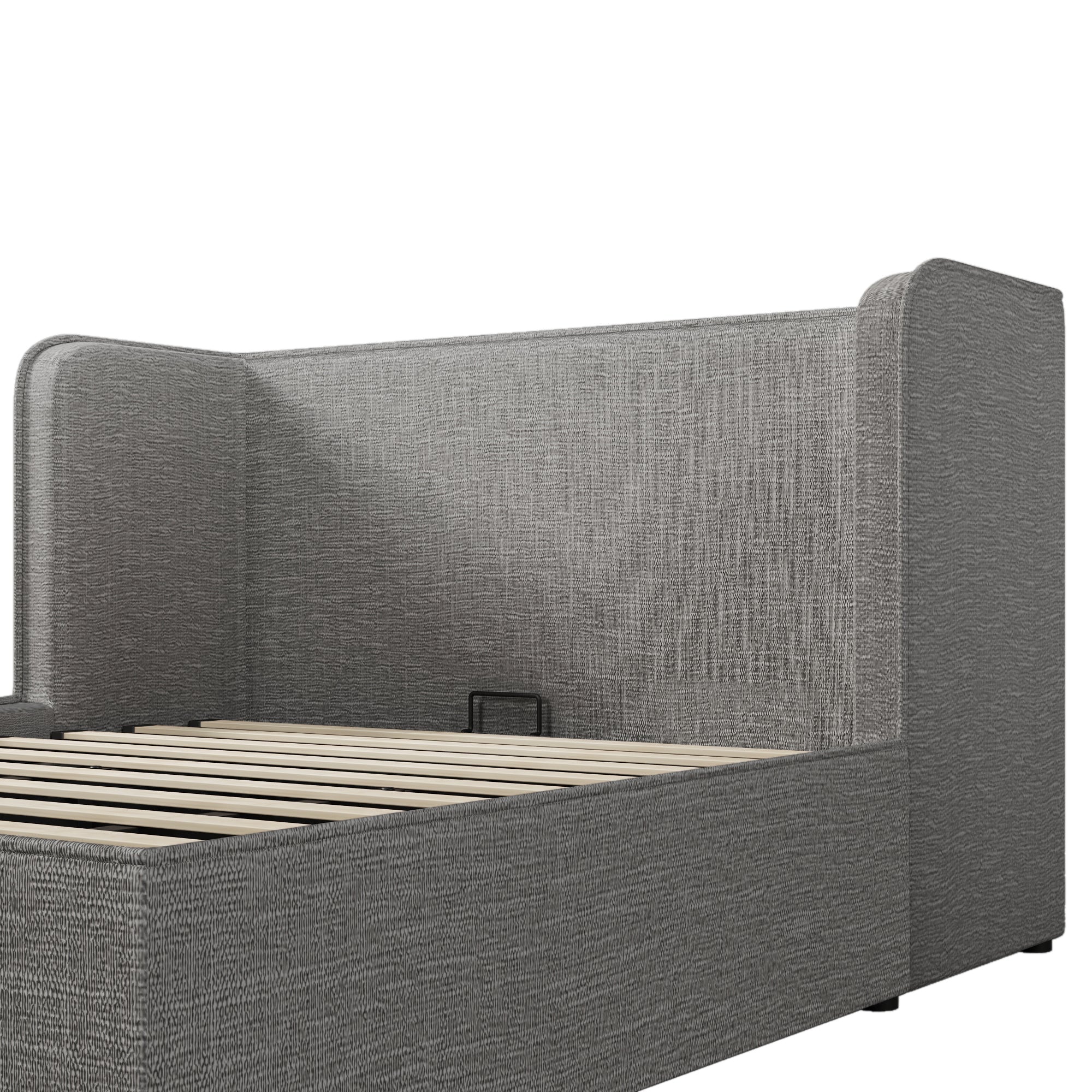 Logidon gestoffeerd bed 160x200 grijs met hydraulische opbergruimte