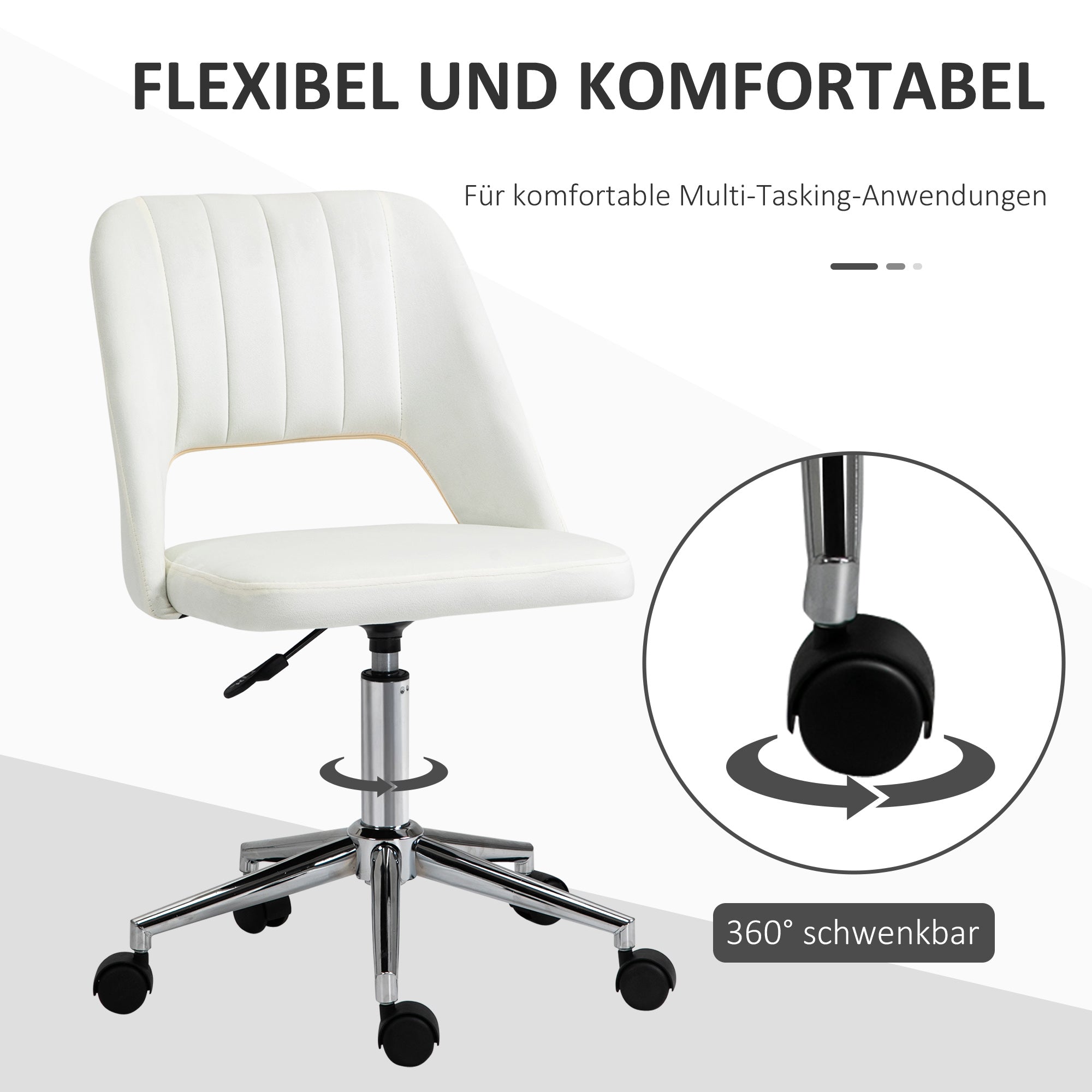 Logidon Vinsetto Draaistoel Beige Stof Ergonomisch In Hoogte Verstelbaar