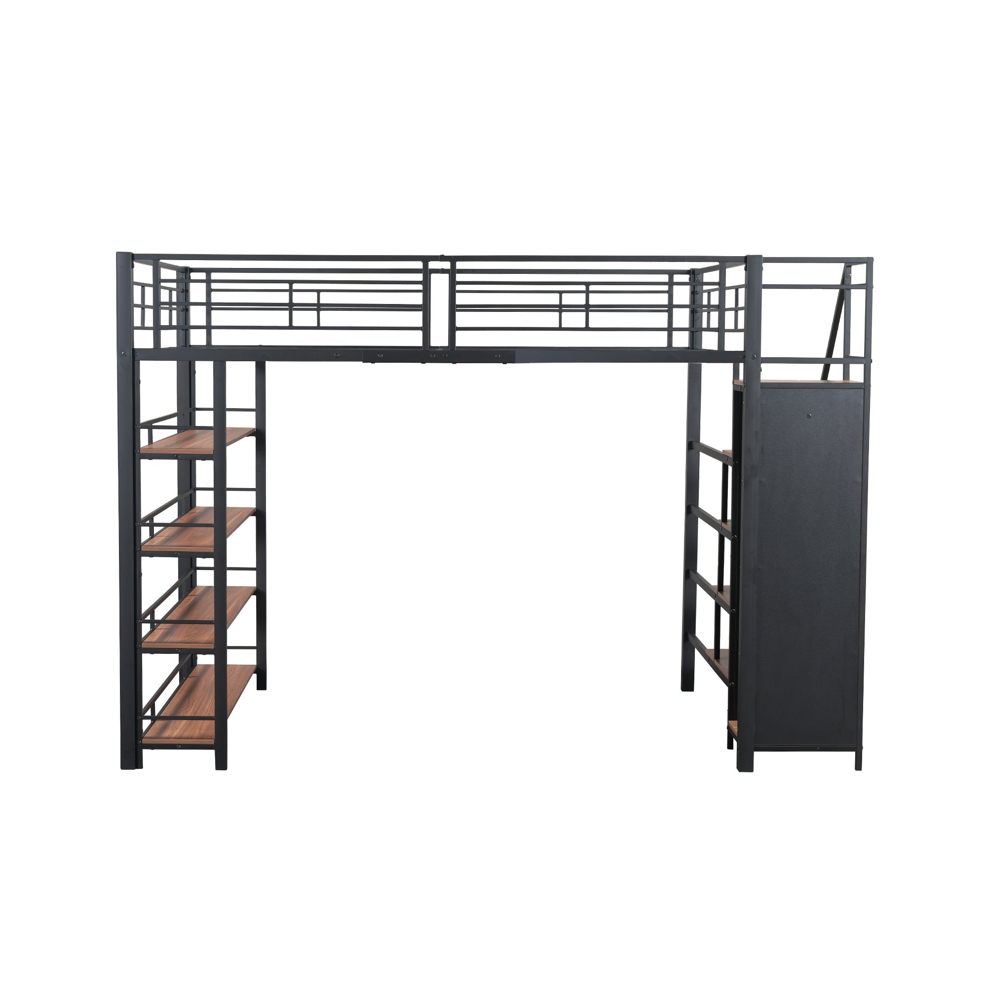 Logidon hoogslaper 140x200 met veiligheidstrap en opbergruimte zwart