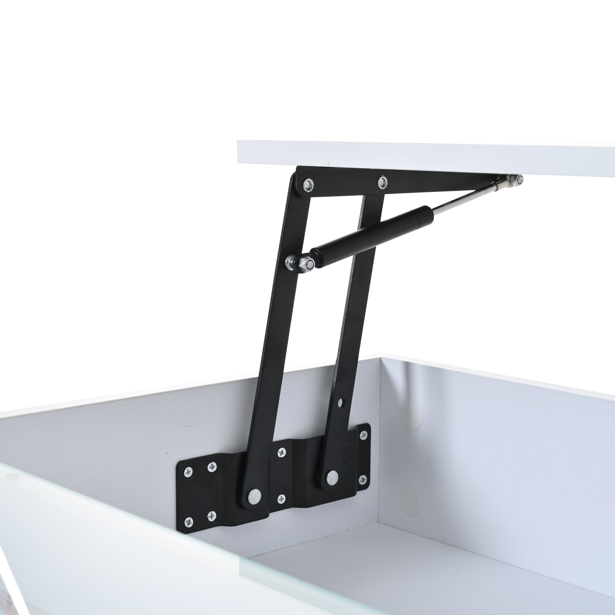 Logidon In hoogte verstelbare salontafel 80x80 cm witte LED opbergruimte