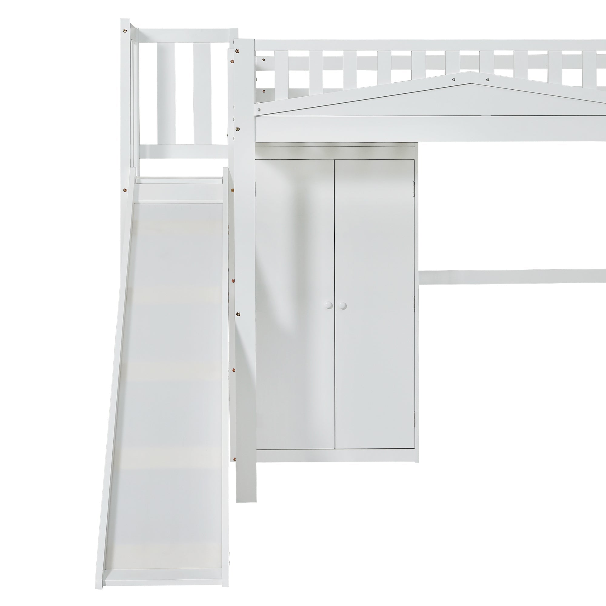 Logidon stapelbed kinderbed met tafel en kledingkast 90x200 wit