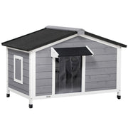Logidon Dog Kennel Made of Fir Wood Weatherproof Roof Opening 109x79x72 Cm