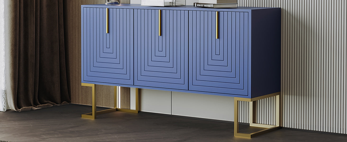 Logidon marineblauw dressoir met 3 deuren en verstelbare planken