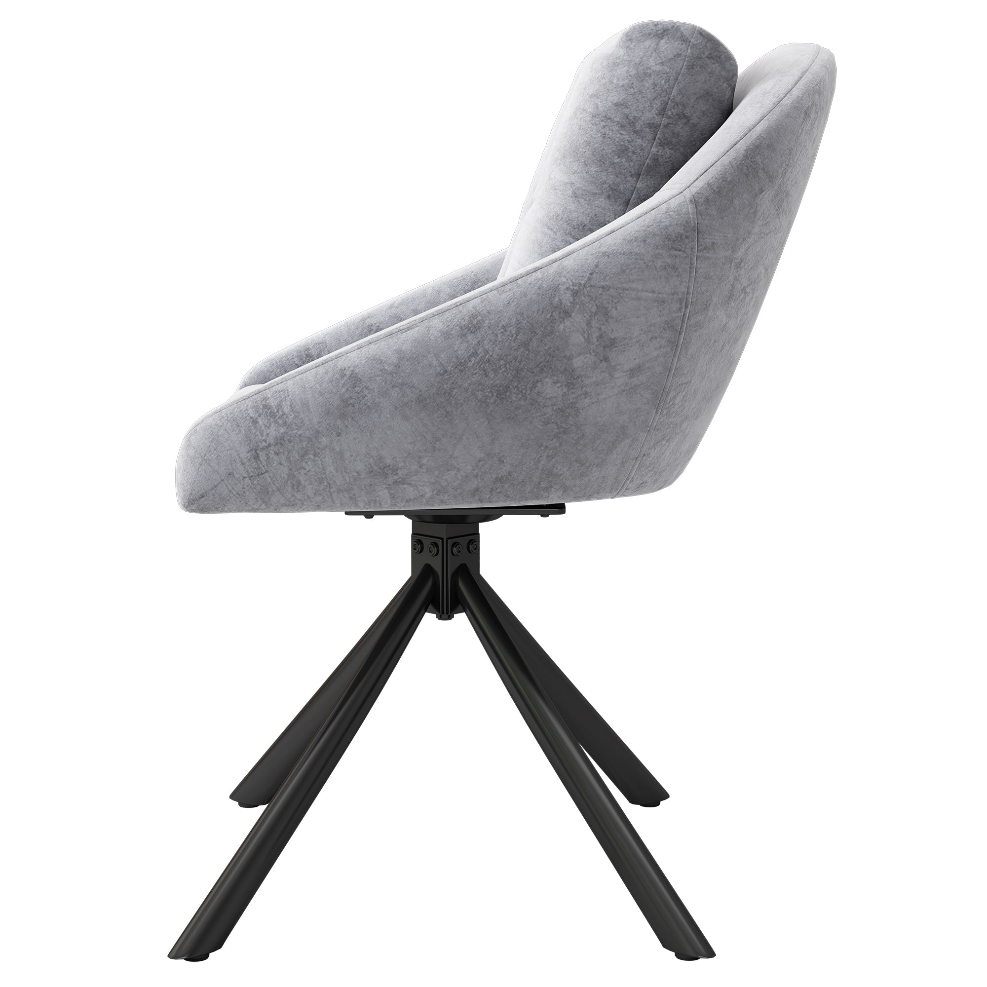 Logidon moderne grijze fluwelen draaistoel, ergonomische set 2