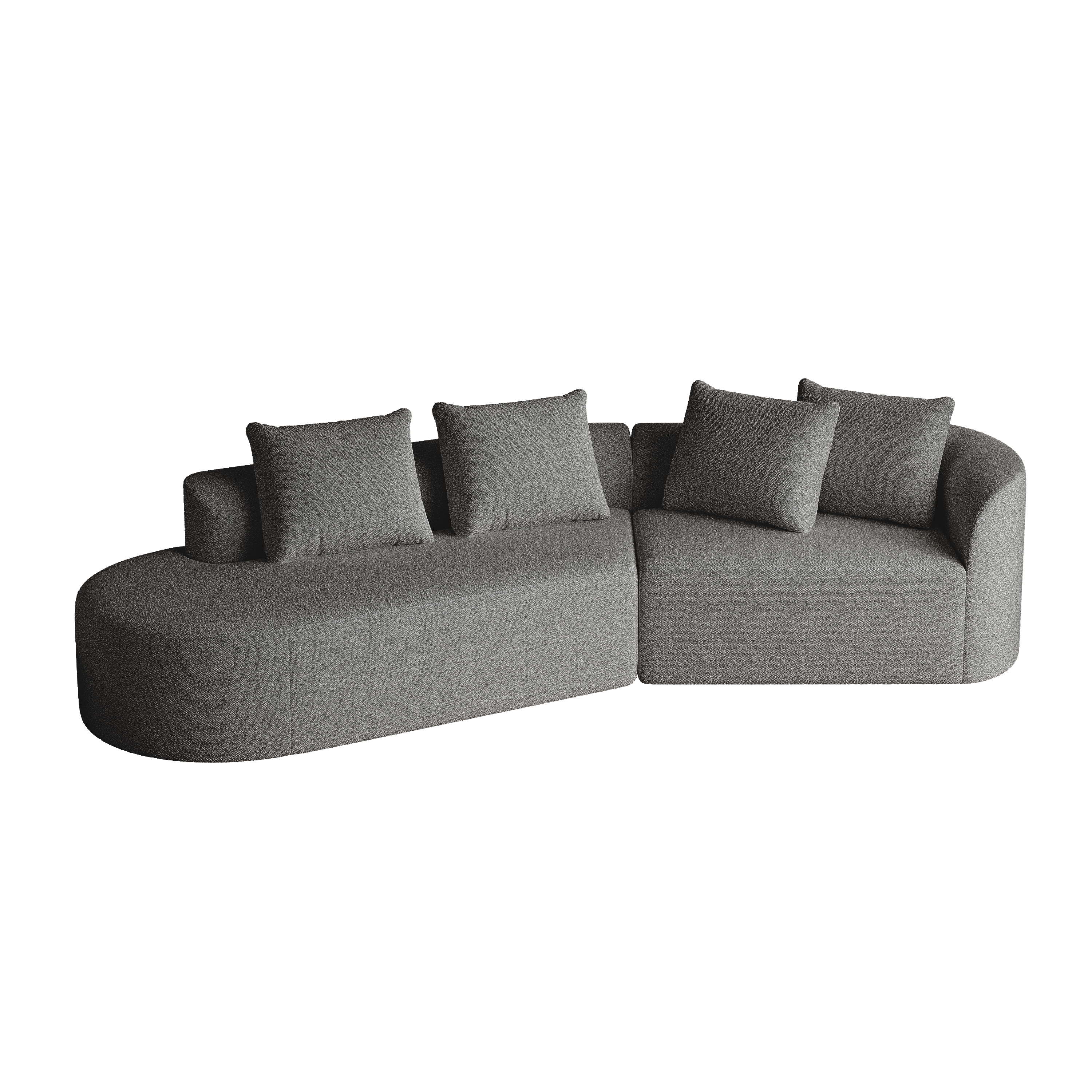 Logidon Chenille Hoekbank Grijs Fluweel XXL Modern 4-zits design