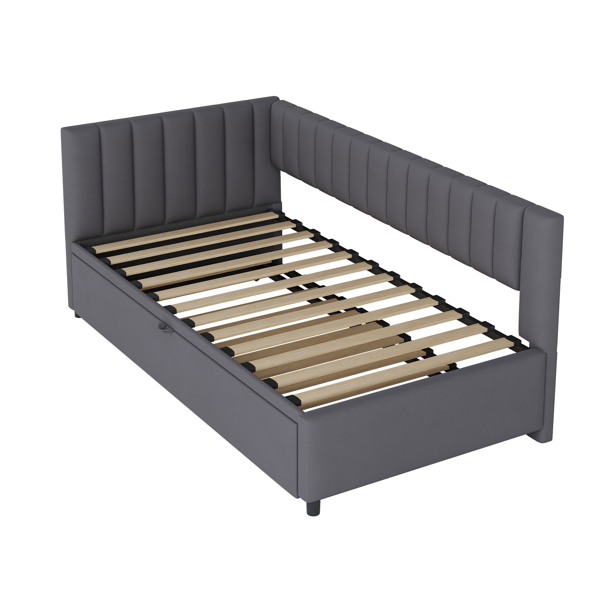 Logidon sofa bed L shape with pull-out bed 90/180x200 cm velvet gray
