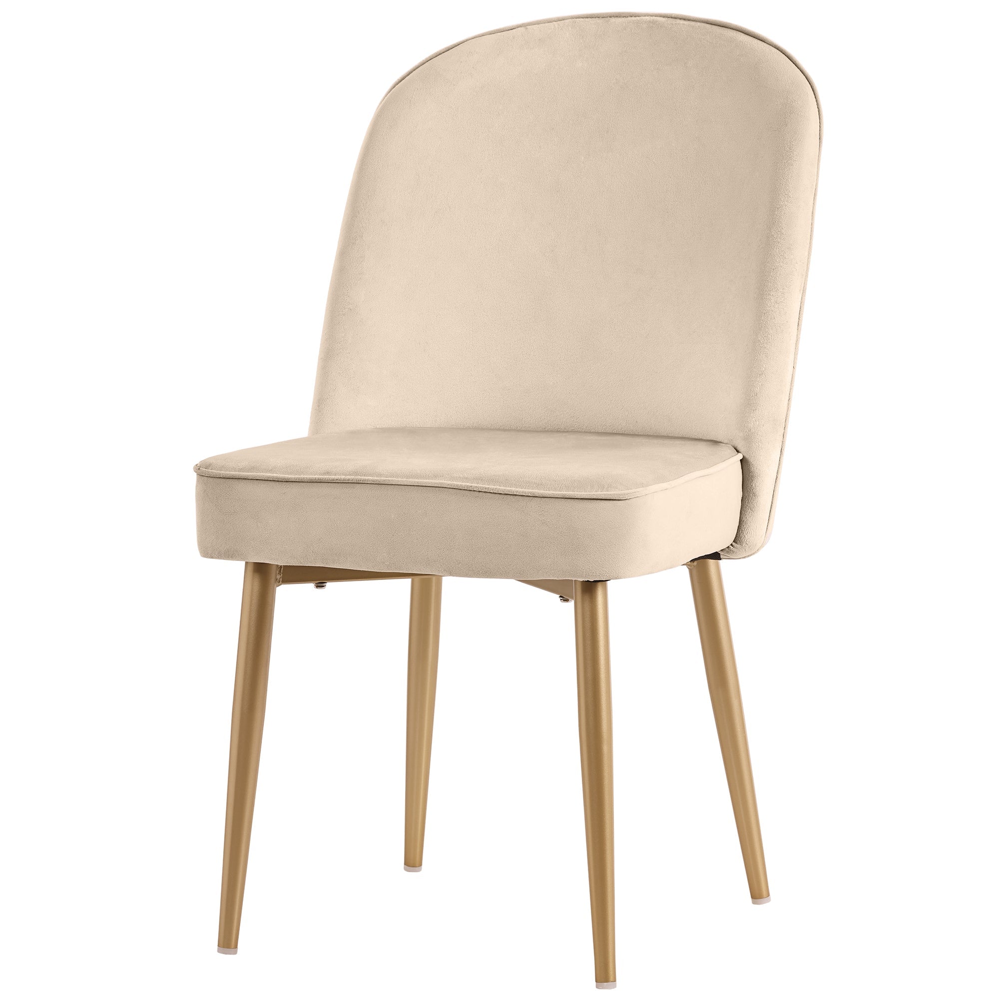 Logidon Eetkamerstoel Set van 6 Beige Fluweel Gouden Poten