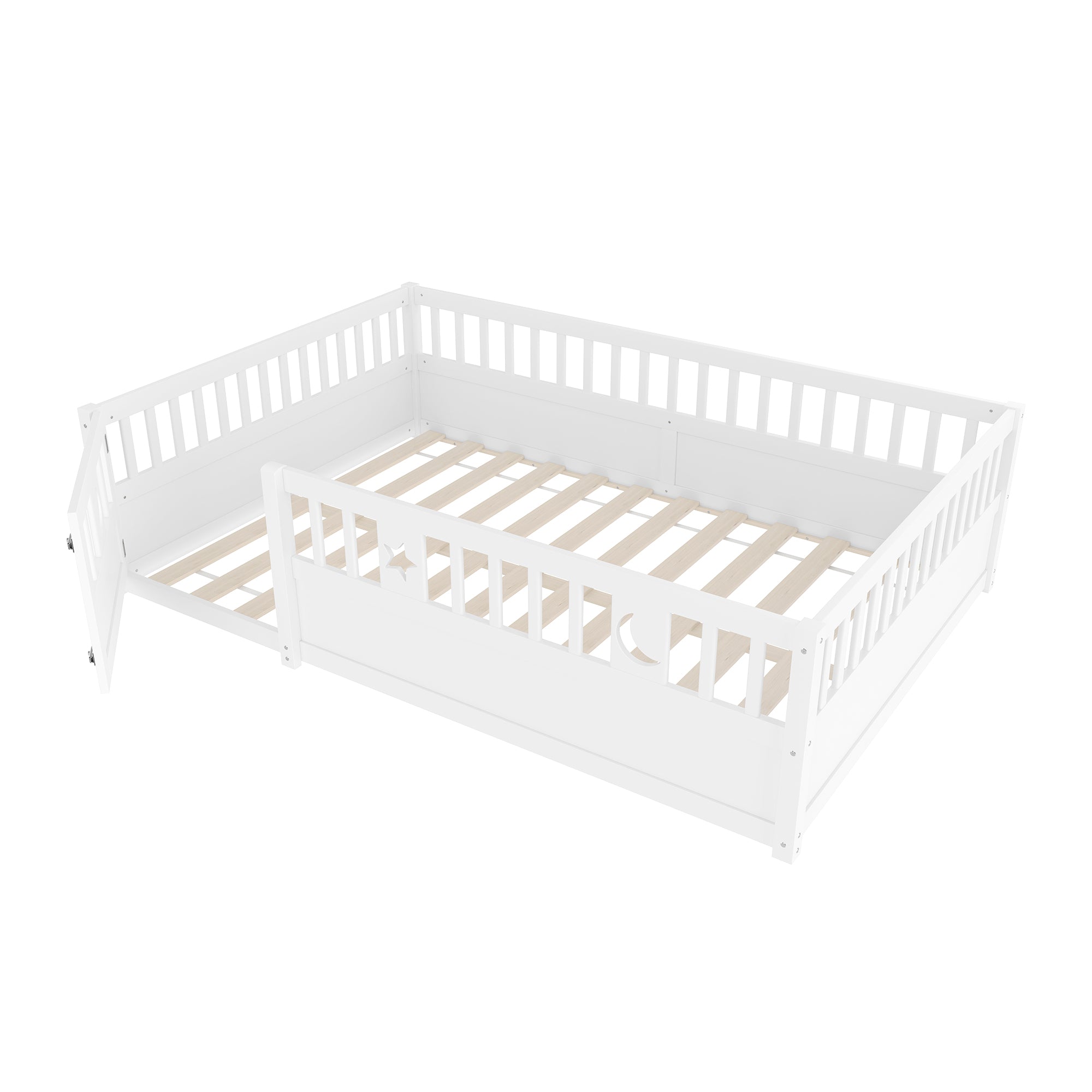 Logidon paneelbed 140x190 wit met rastersterdecor zonder matras