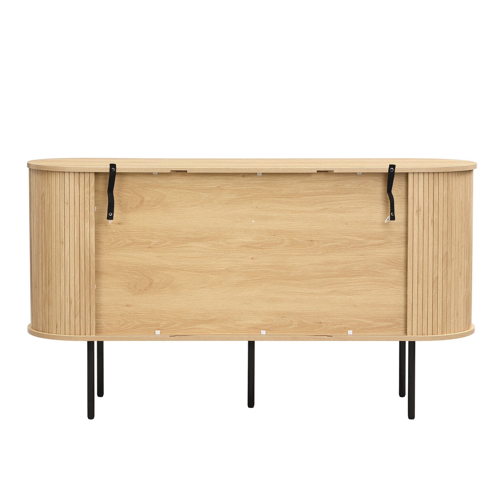Logidon Modern MDF dressoir met rolluikdeuren en aluminium handgrepen
