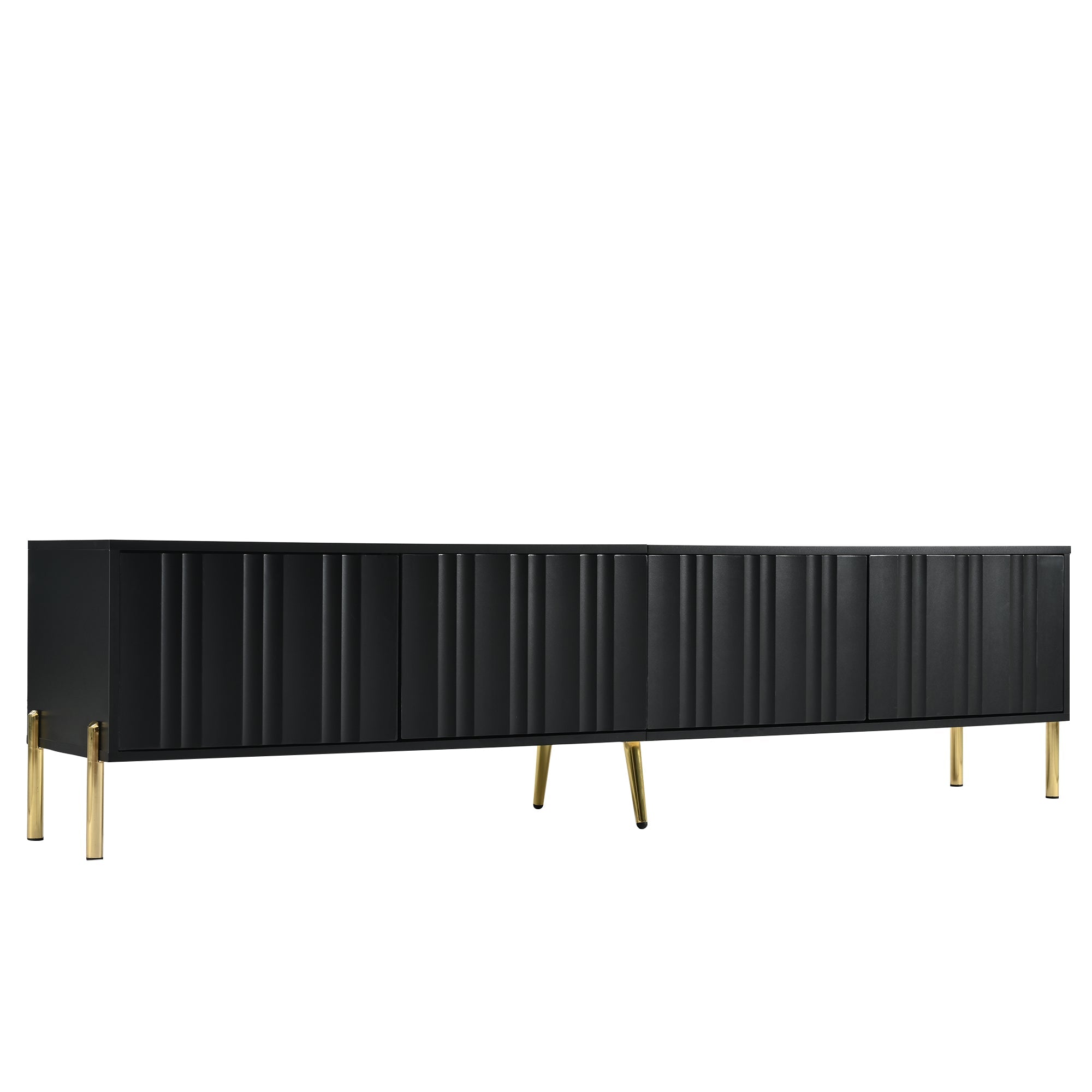 Logidon Zwart TV-meubel met Gouden Tafelpoten 190 cm