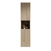 Logidon 160 cm hoge badkamerwandkast 2 deuren wit eiken look